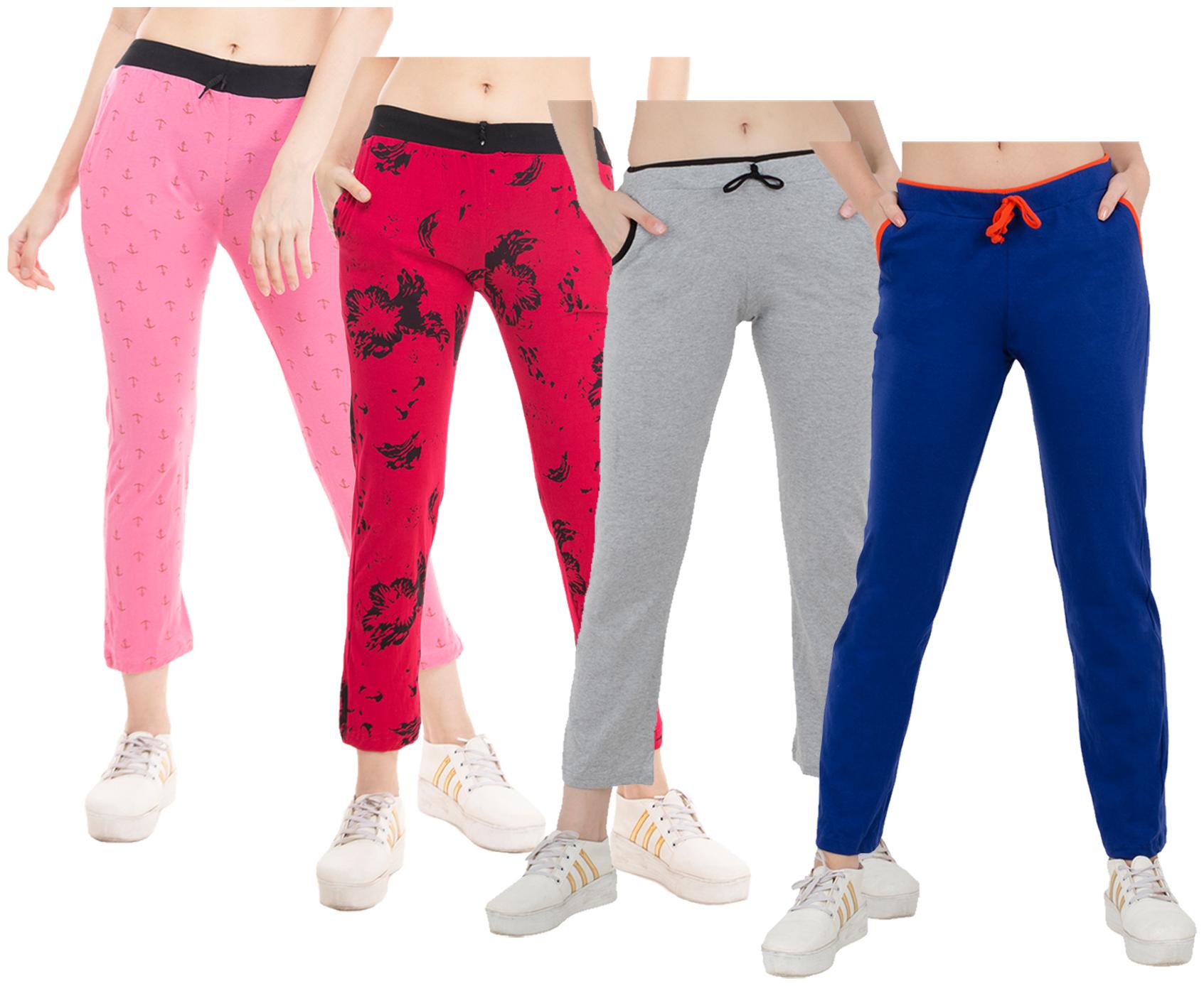 

Kavya Women Regular fit Cotton Solid Track pants - Multi