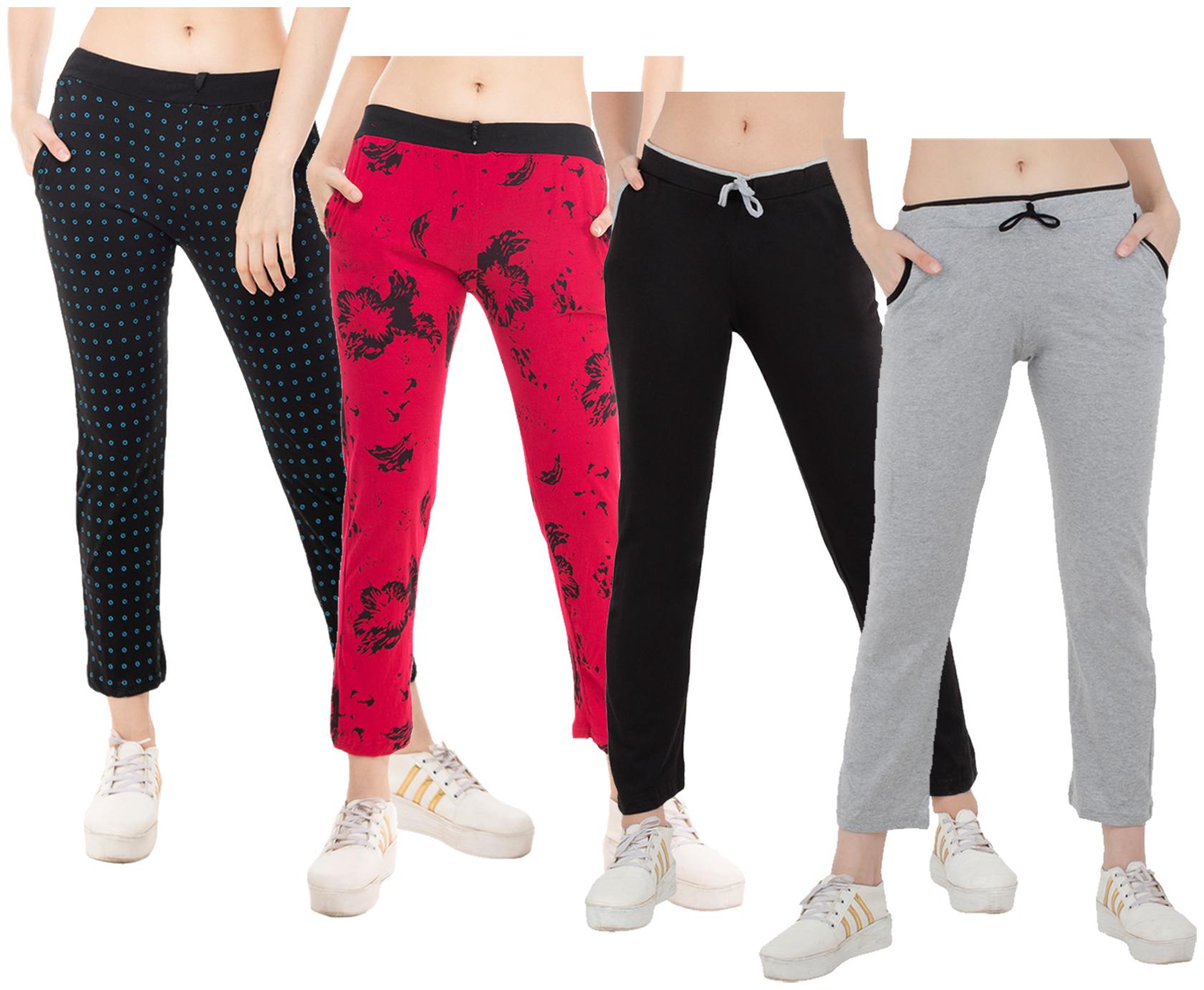 

Kavya Women Regular fit Cotton Solid Track pants - Multi