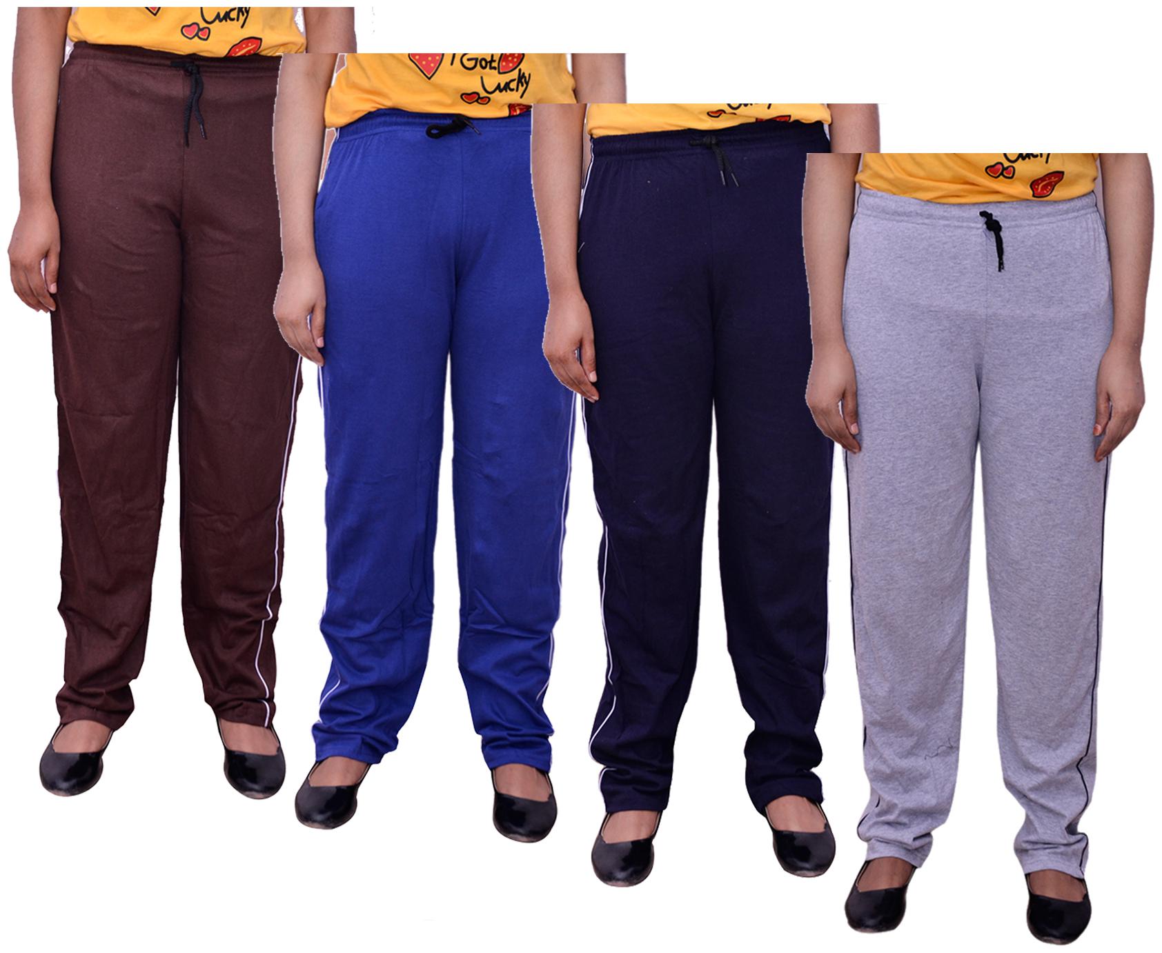 

Kavya Women Regular fit Cotton Solid Track pants - Multi