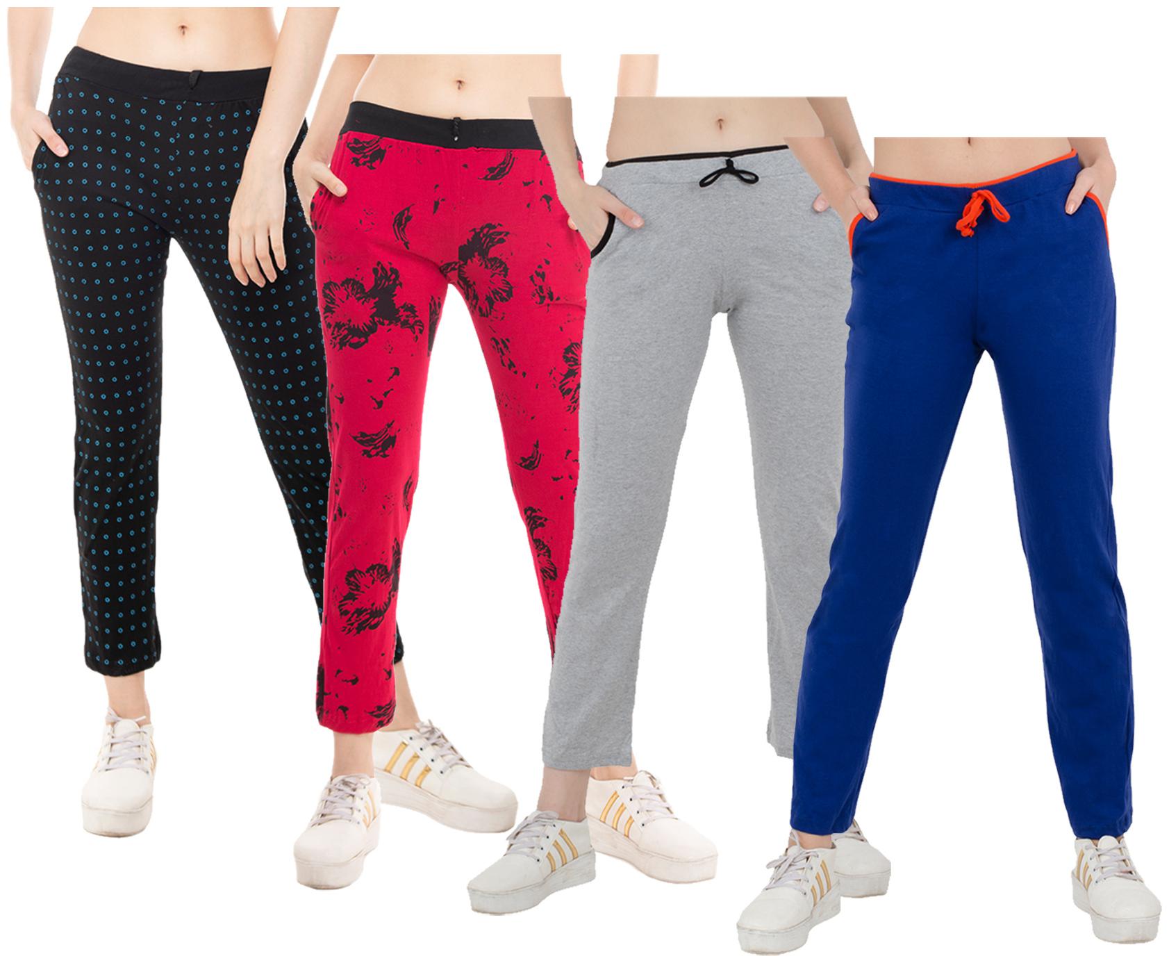 

Kavya Women Regular fit Cotton Solid Track pants - Multi