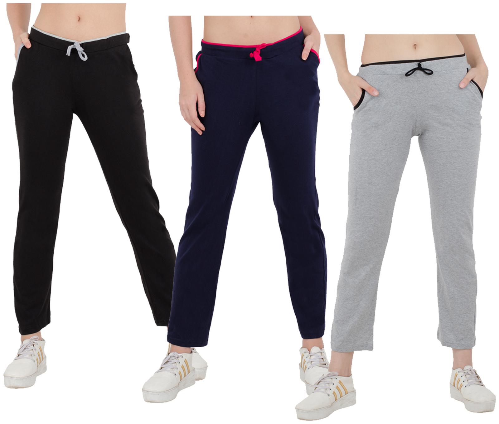 

Kavya Women Regular fit Cotton Solid Track pants - Multi