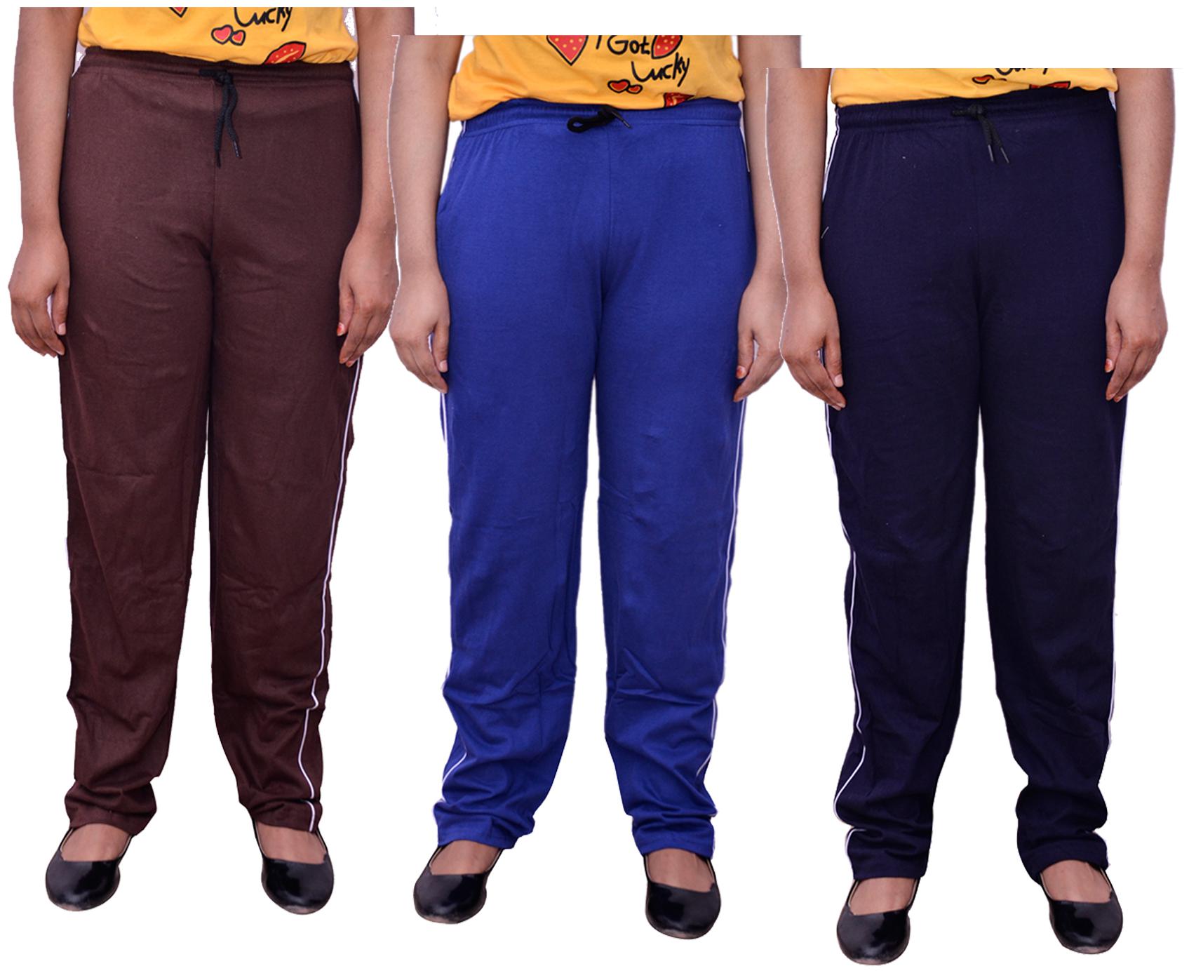 

Kavya Women Regular fit Cotton Solid Track pants - Multi