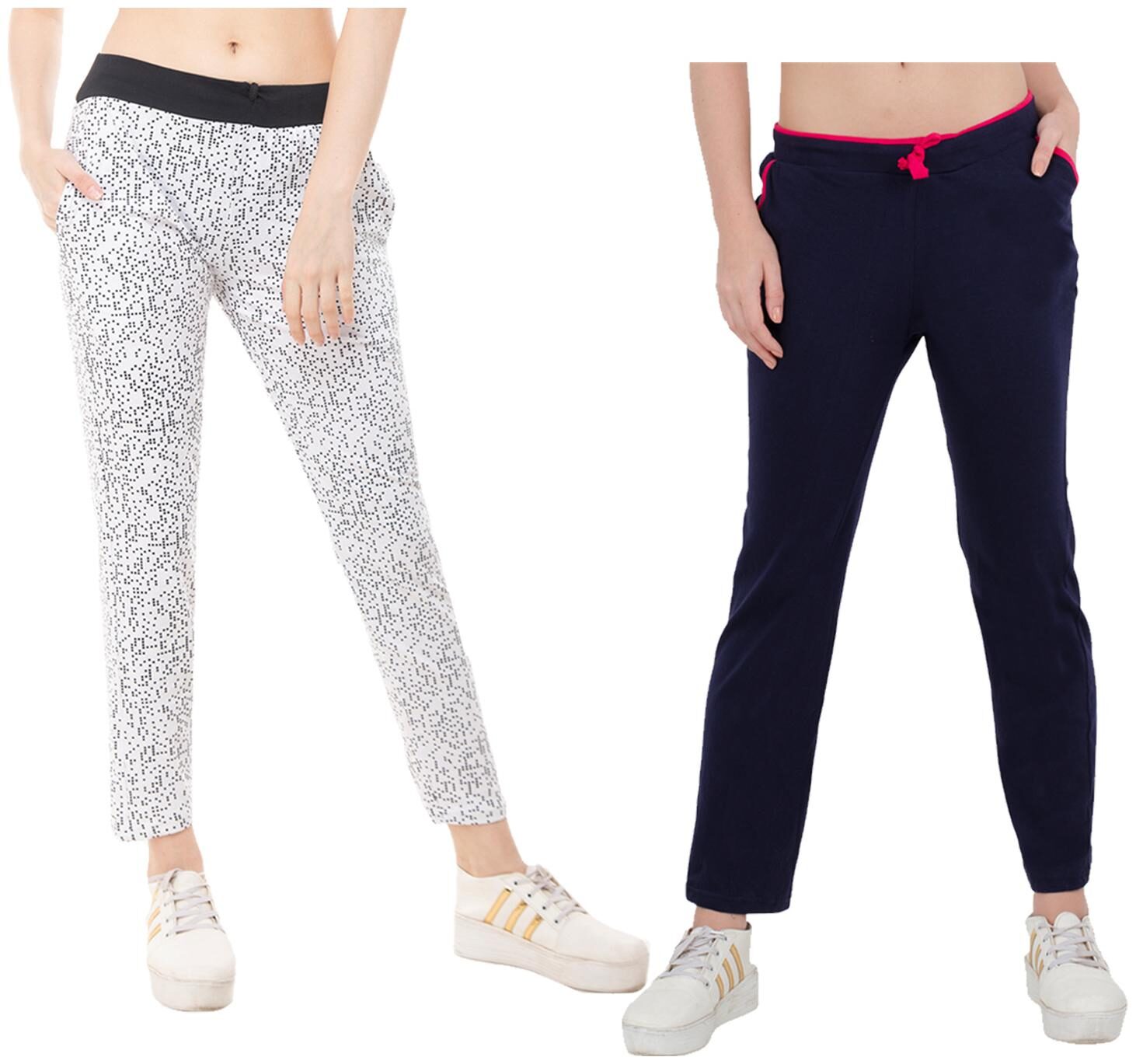 

Kavya Women Regular fit Cotton Solid Track pants - Blue Grey