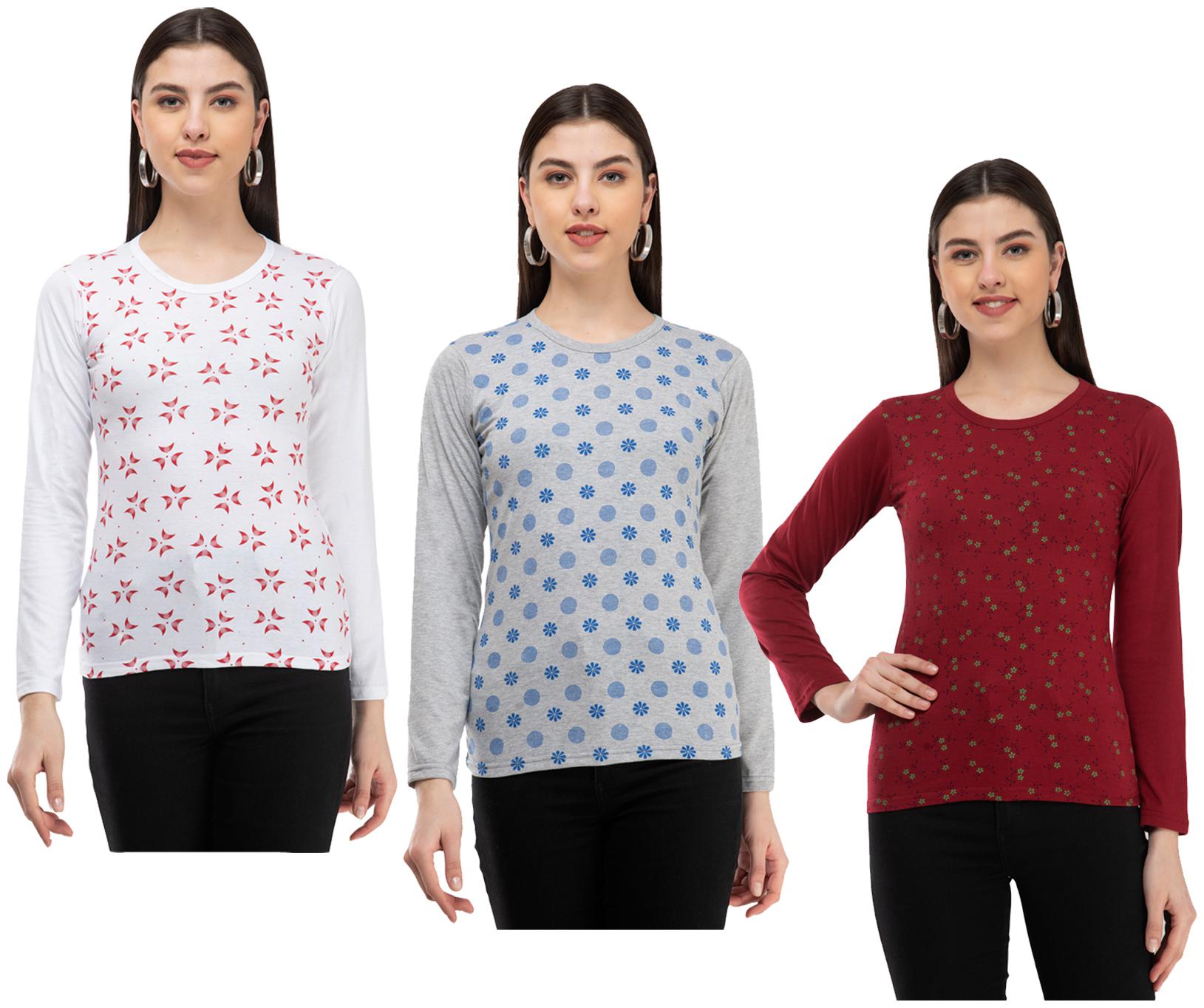 

Kavya Women Multi Regular fit Round neck Cotton T shirt