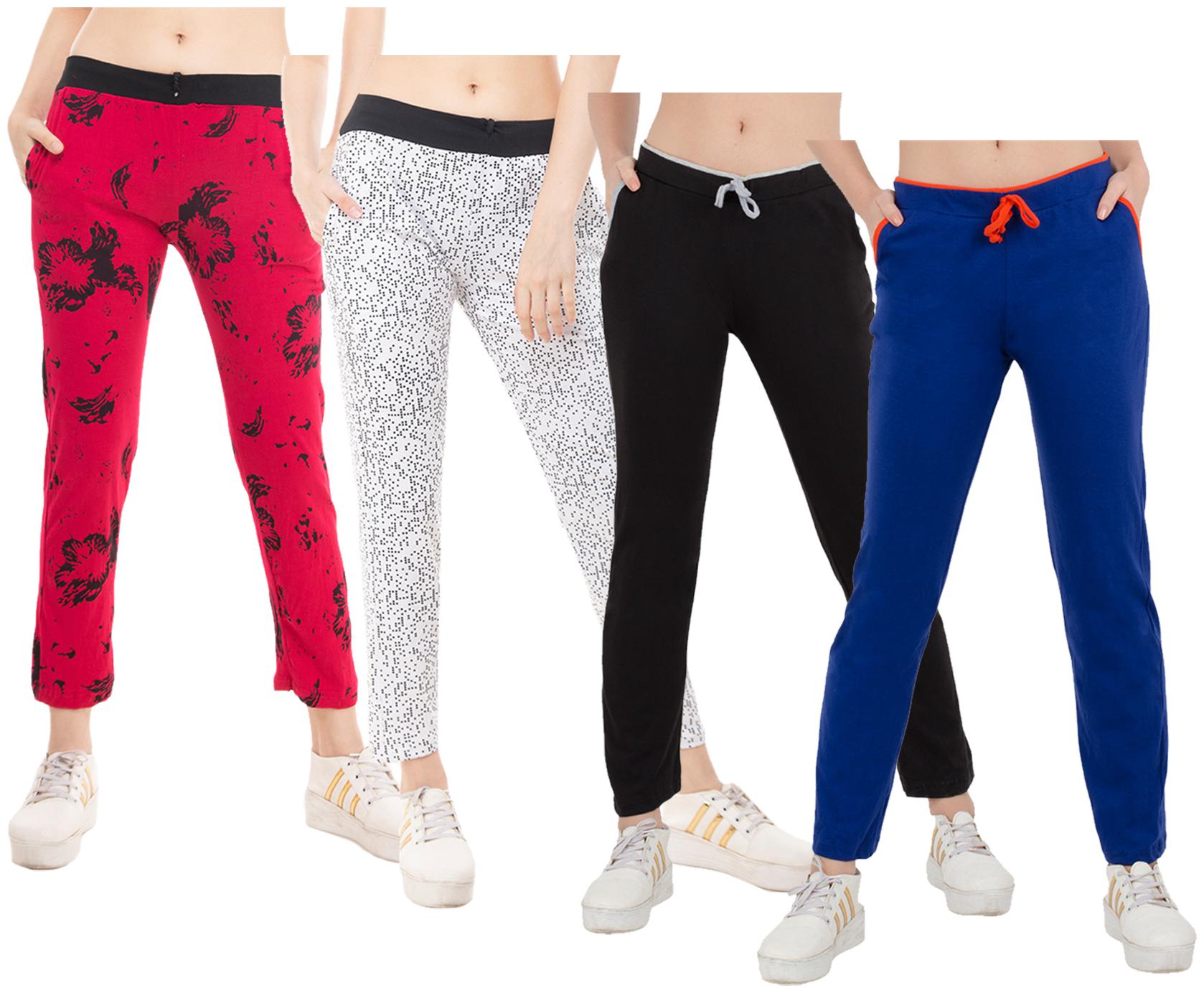 

Kavya Women Regular fit Cotton Solid Track pants - Multi