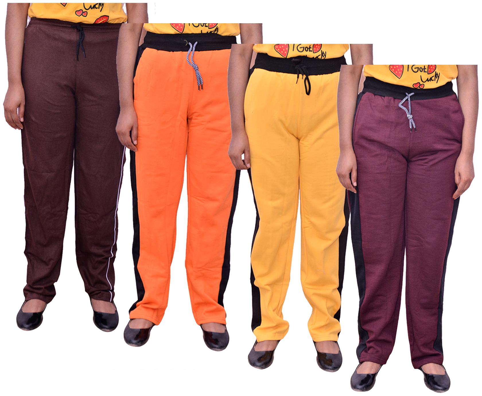

Kavya Women Regular fit Cotton Solid Track pants - Multi