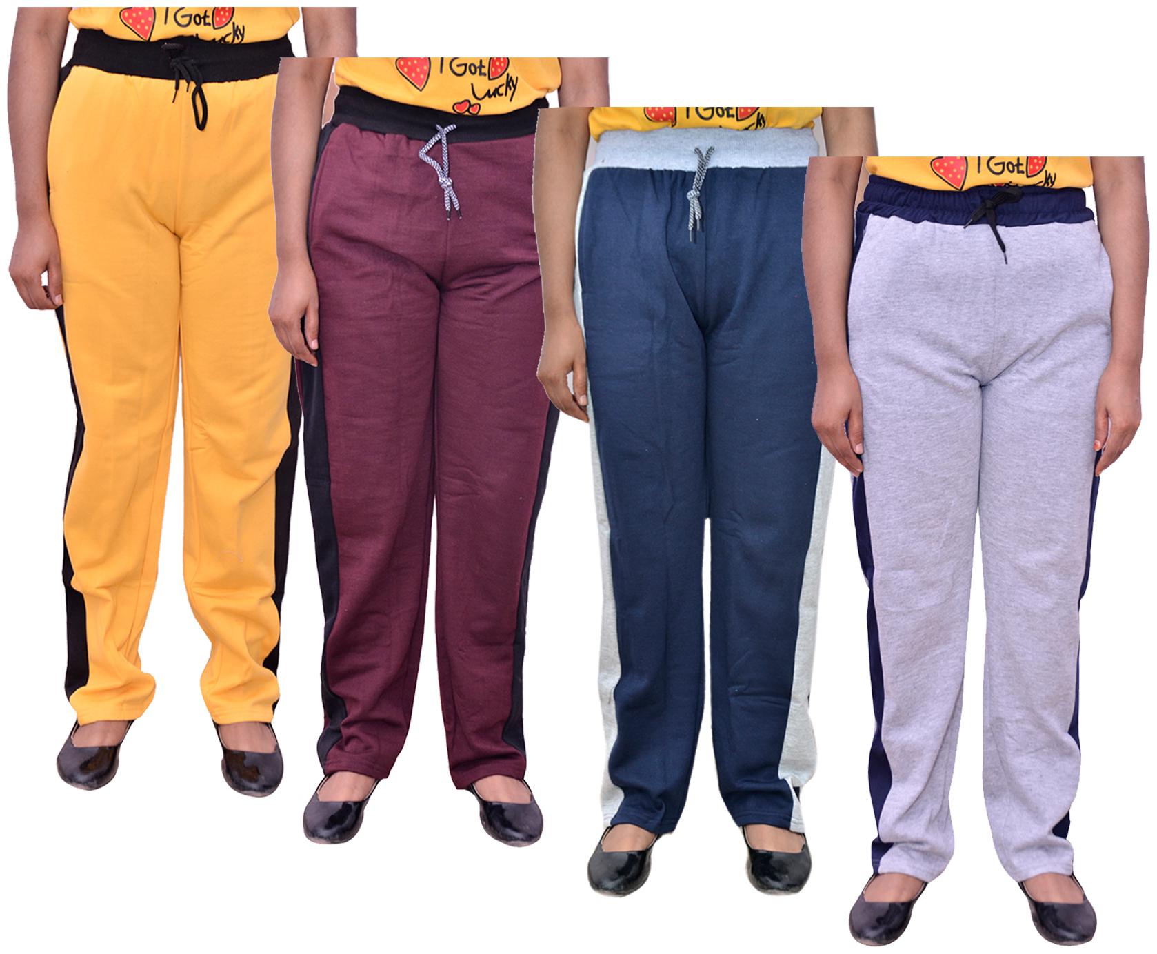 

Kavya Women Regular fit Cotton Solid Track pants - Multi