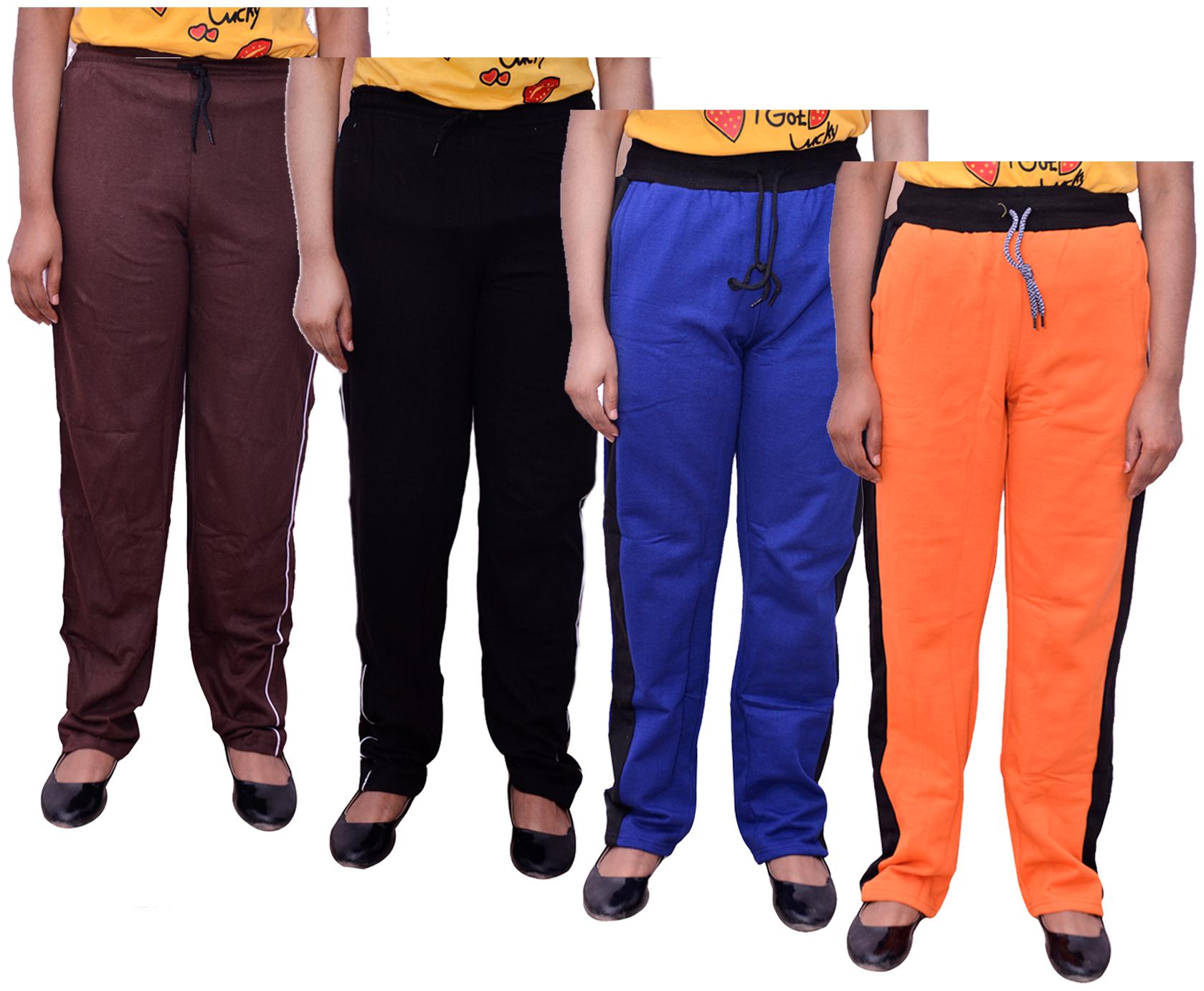 

Kavya Women Regular fit Cotton Solid Track pants - Multi