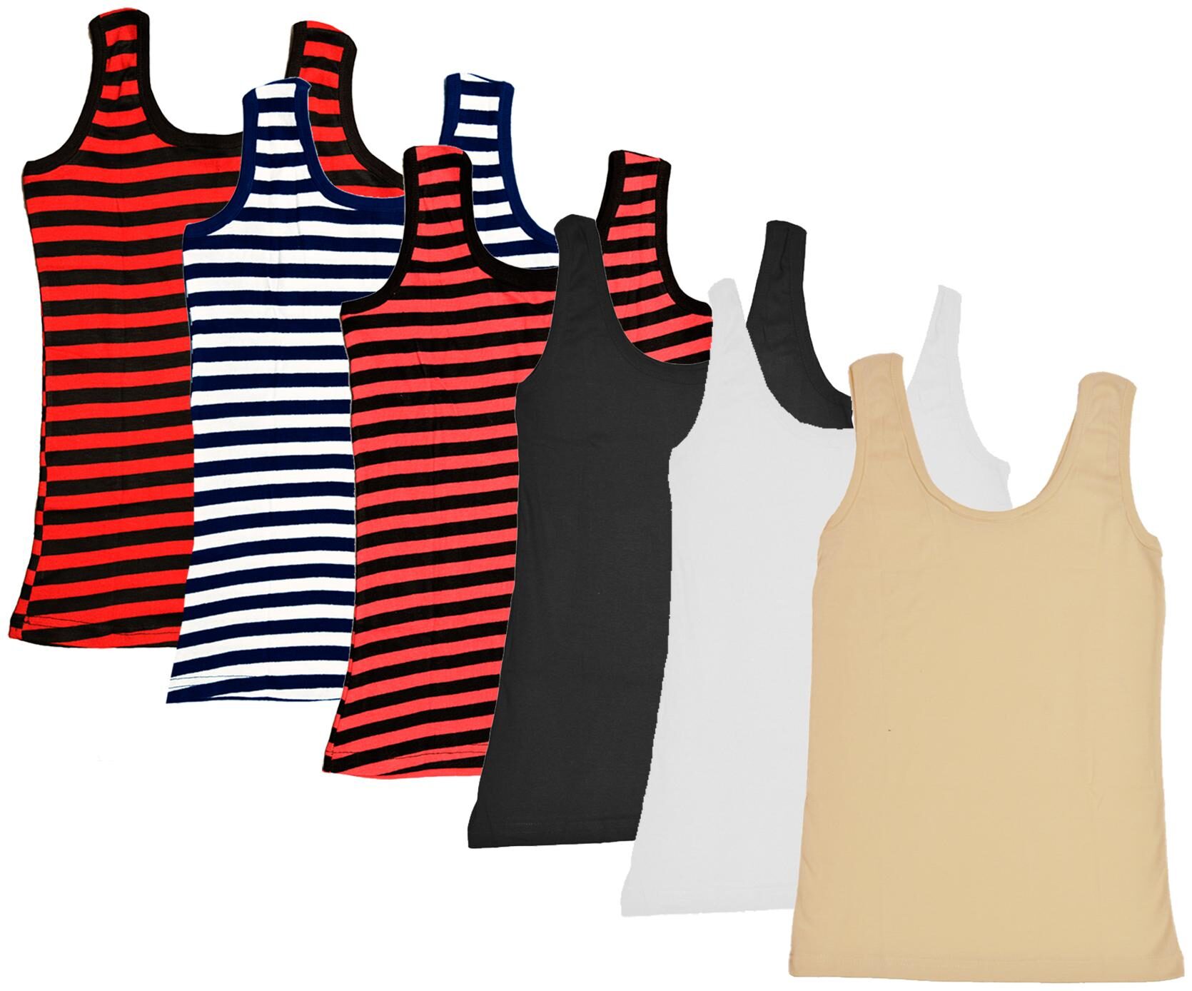

Kavya Women Multi Regular fit U neck Cotton Tank top