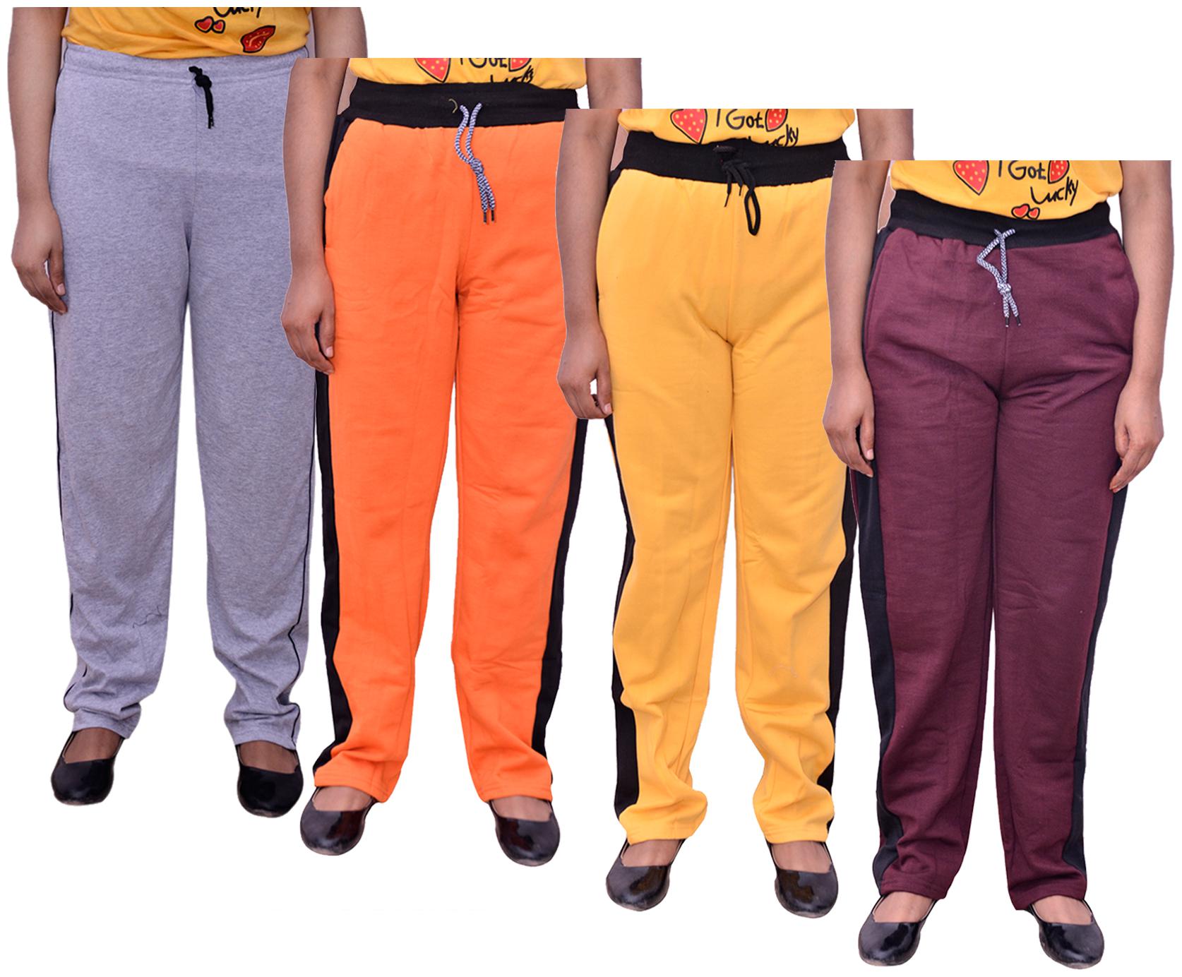 

Kavya Women Regular fit Cotton Solid Track pants - Multi