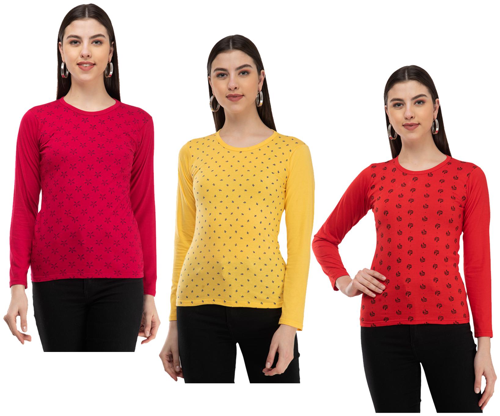 

Kavya Women Multi Regular fit Round neck Cotton T shirt