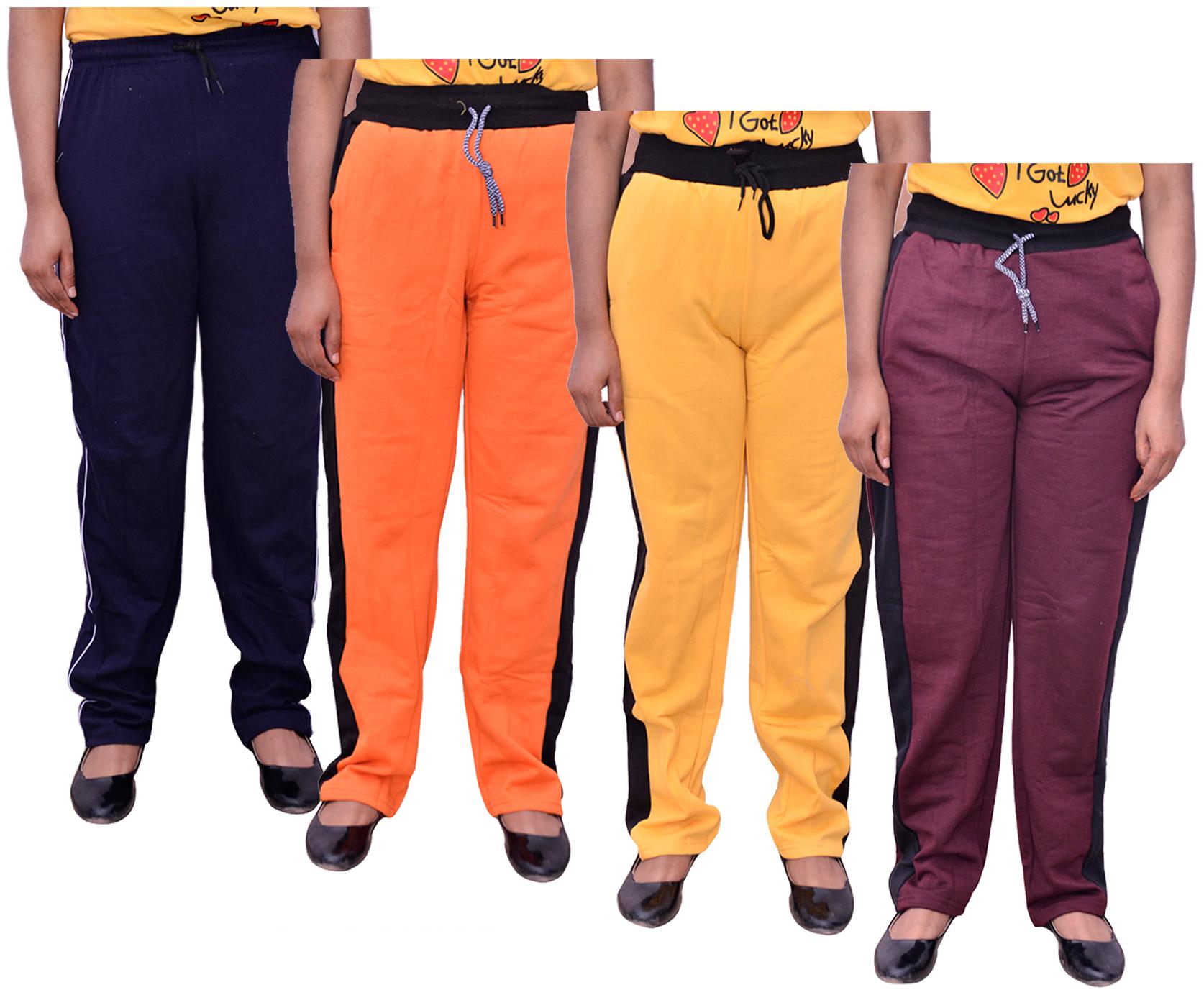 

Kavya Women Regular fit Cotton Solid Track pants - Multi