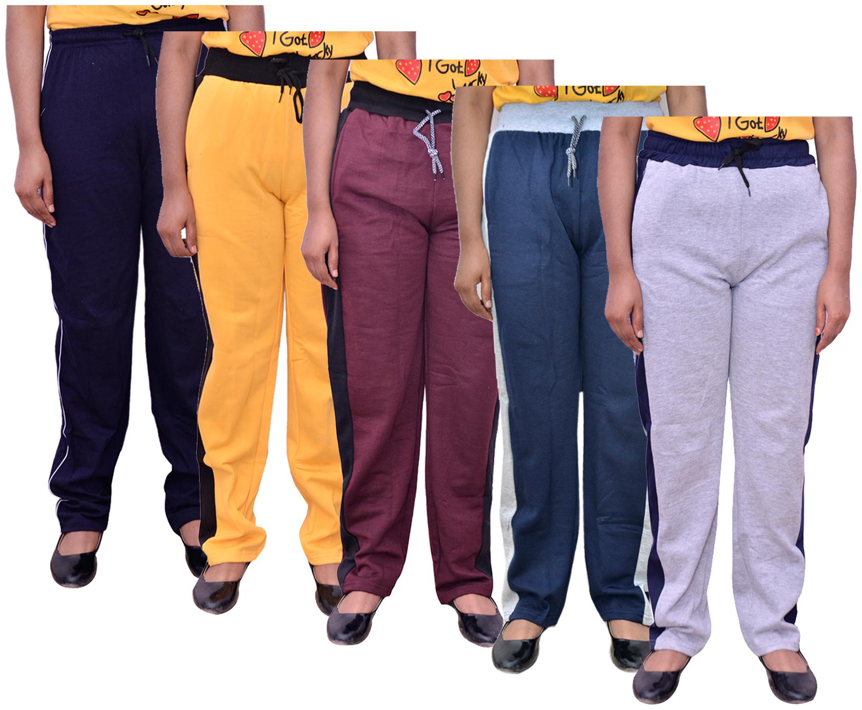 

Kavya Women Regular fit Cotton Solid Track pants - Multi