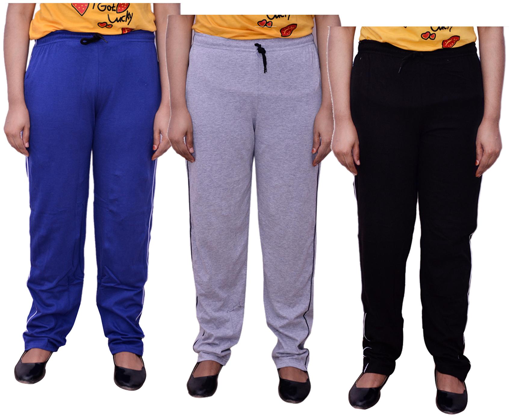 

Kavya Women Regular fit Cotton Solid Track pants - Multi