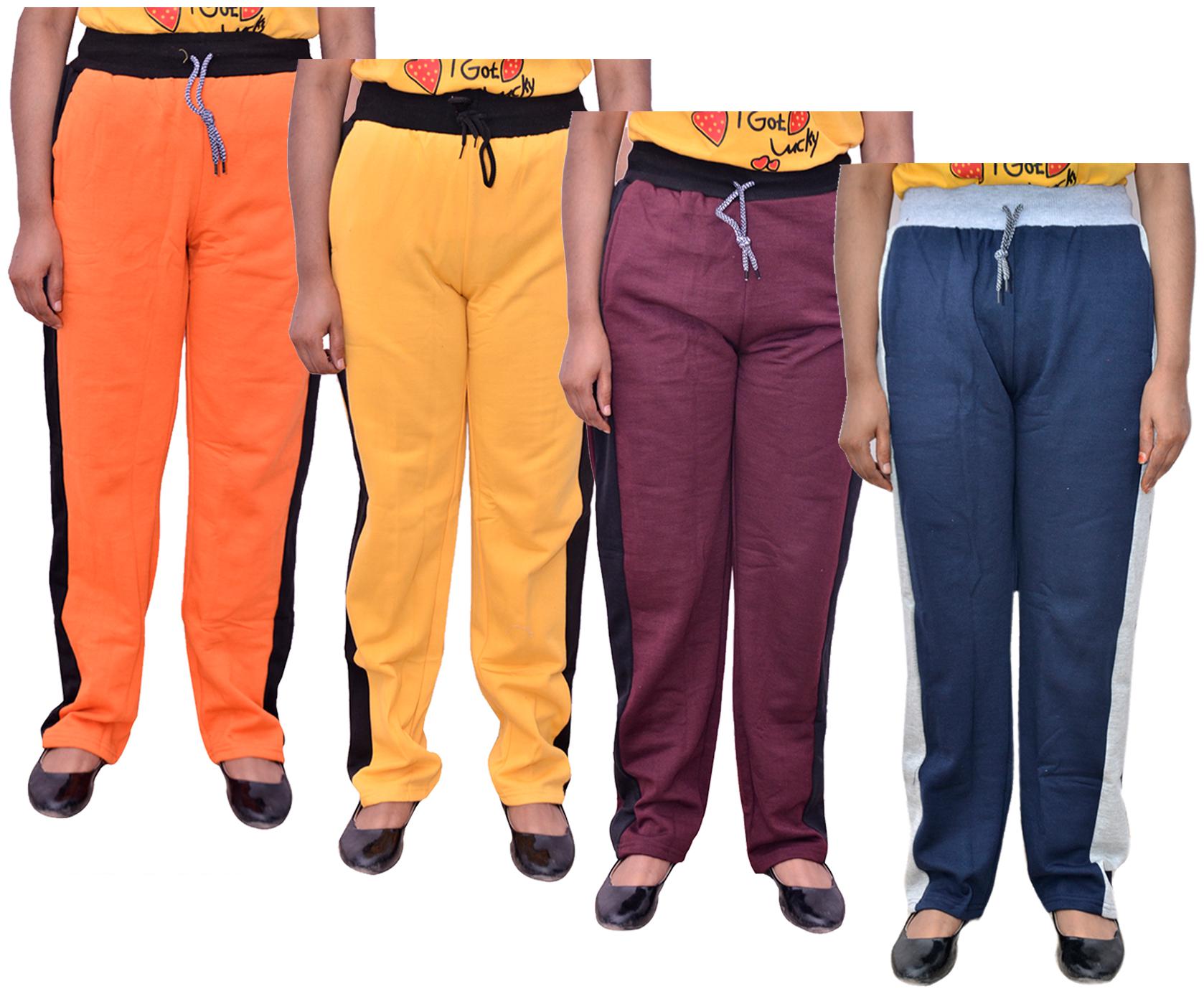 

Kavya Women Regular fit Cotton Solid Track pants - Multi
