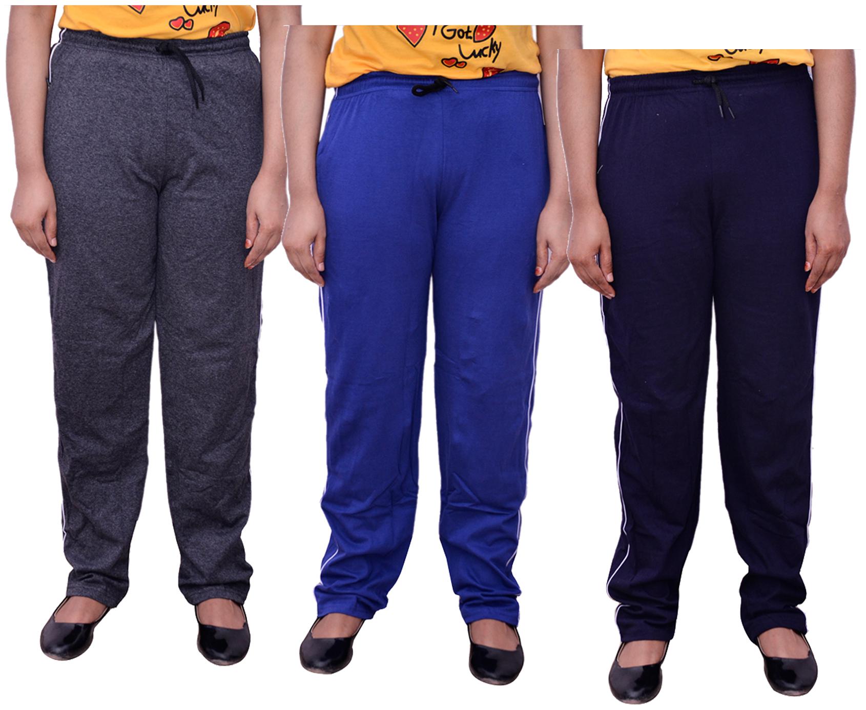 

Kavya Women Regular fit Cotton Solid Track pants - Multi