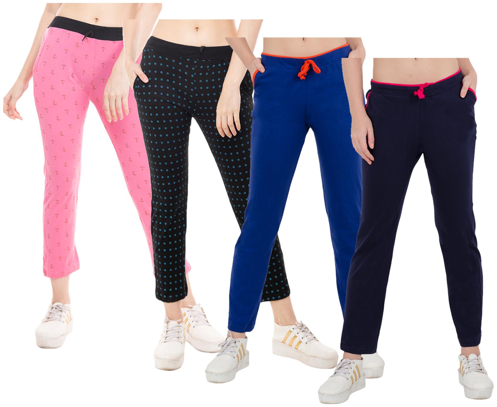 

Kavya Women Regular fit Cotton Solid Track pants - Multi