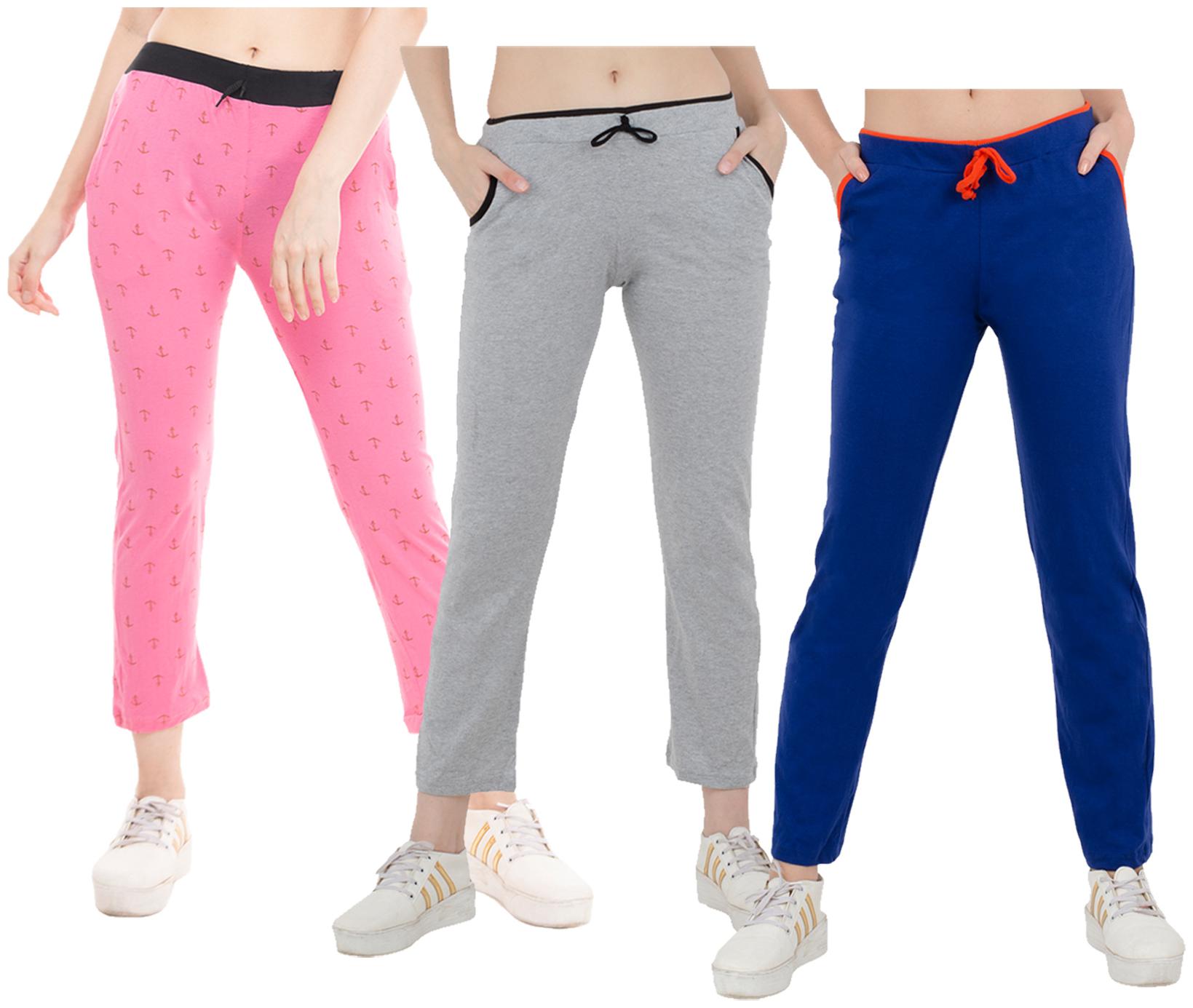 

Kavya Women Regular fit Cotton Solid Track pants - Multi