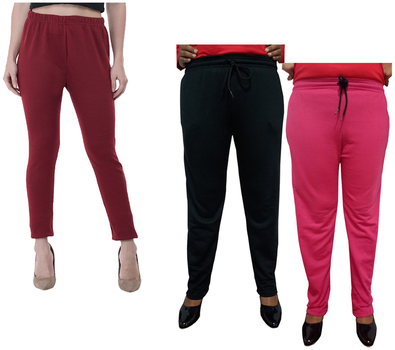

Kavya Women Regular fit Fleece Solid Track pants - Multi
