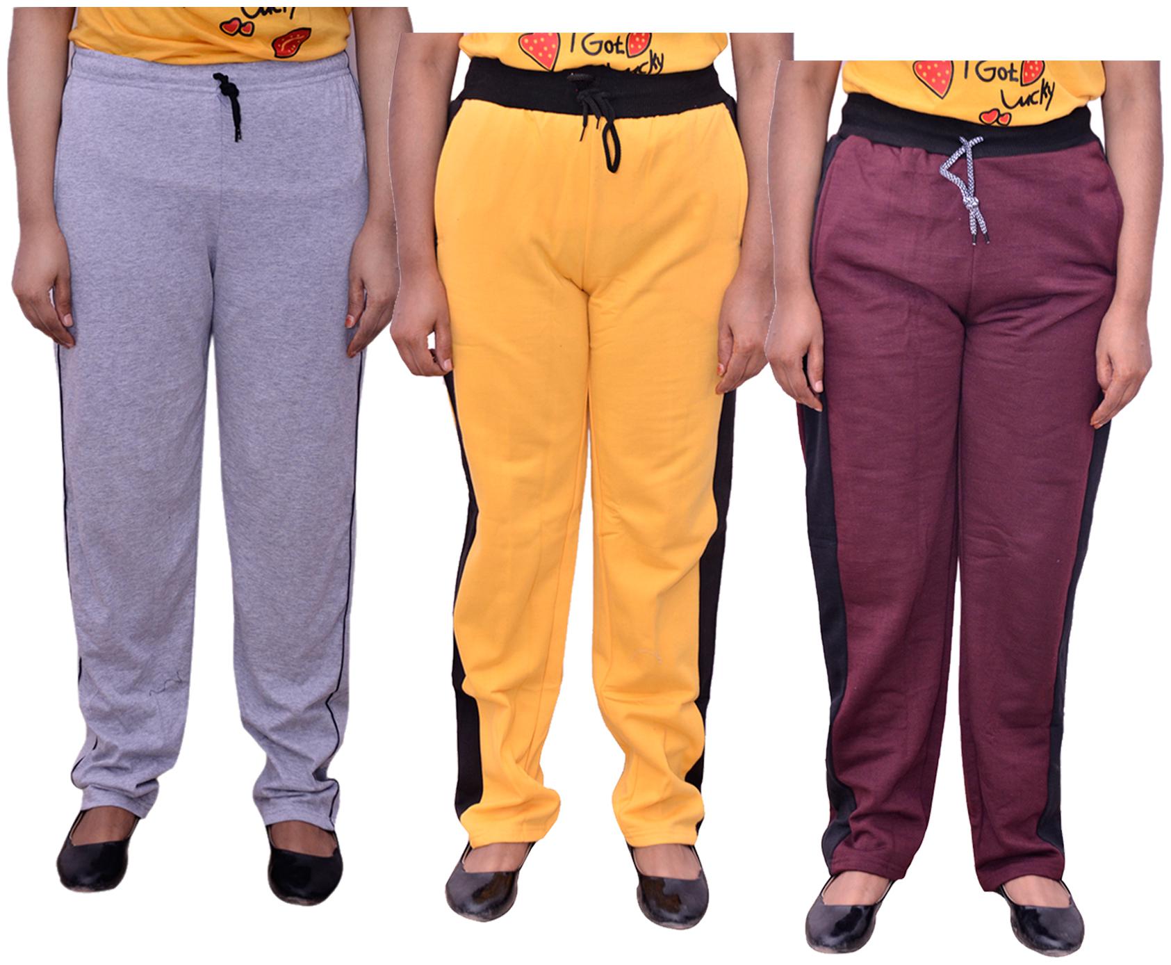 

Kavya Women Regular fit Cotton Solid Track pants - Multi