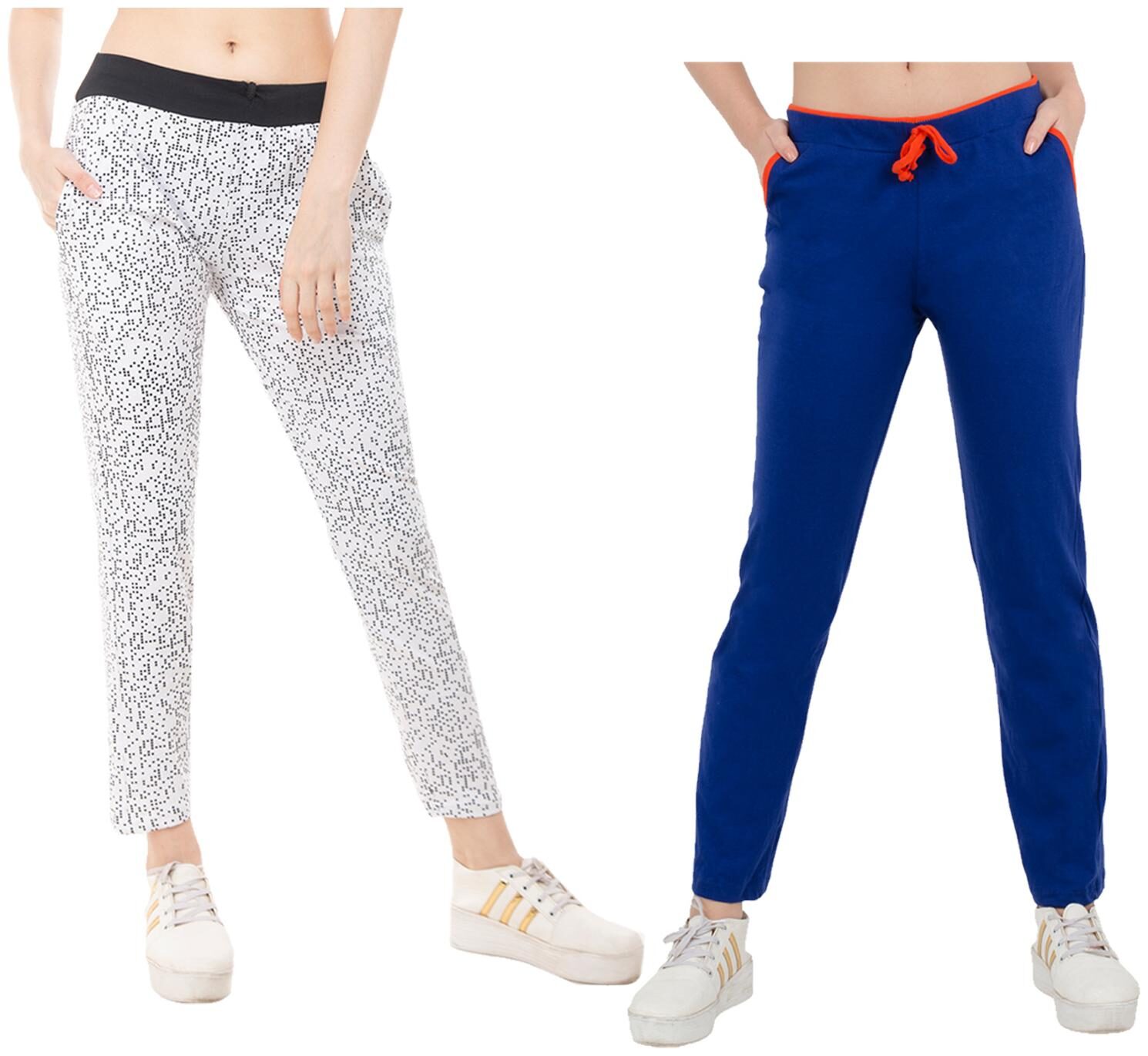 

Kavya Women Regular fit Cotton Solid Track pants - Blue Grey