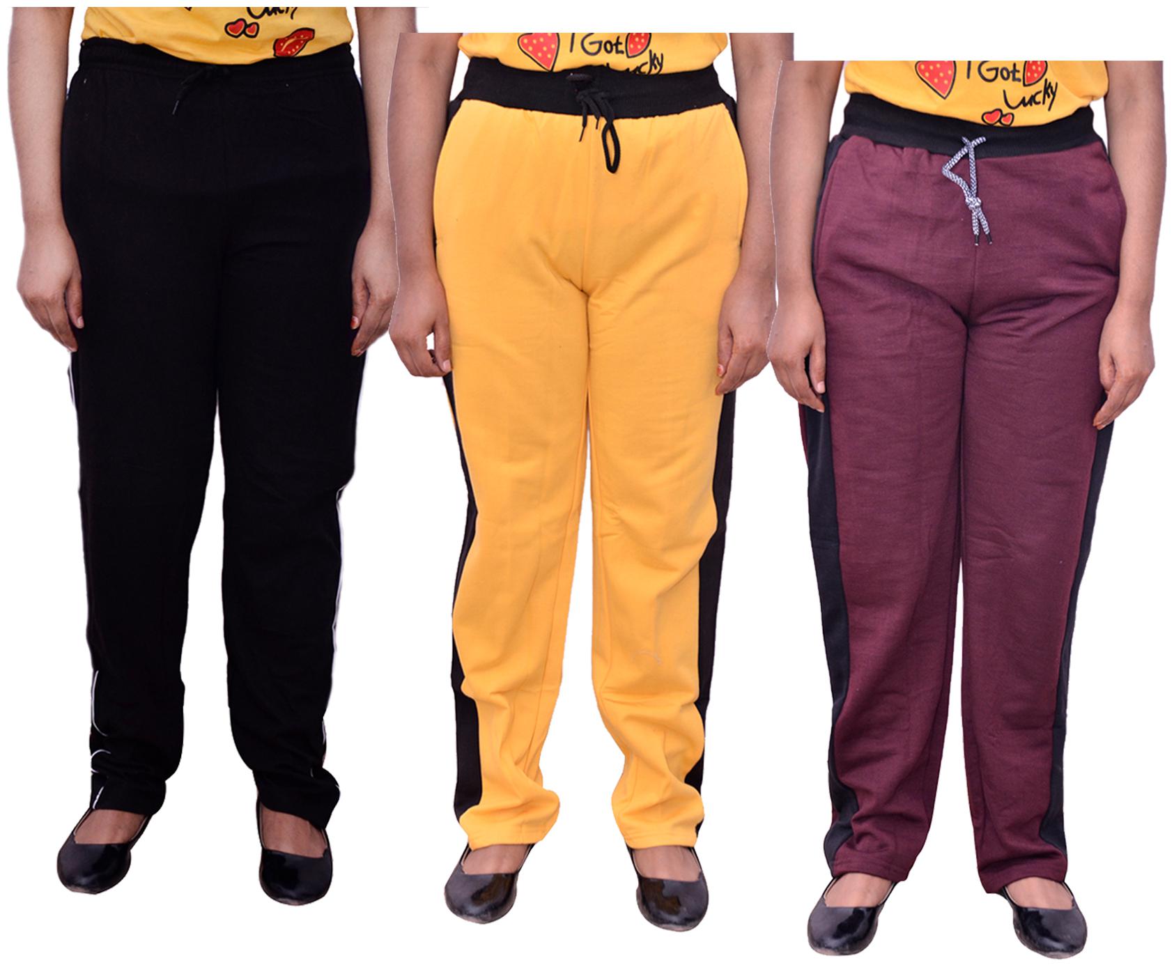 

Kavya Women Regular fit Cotton Solid Track pants - Multi