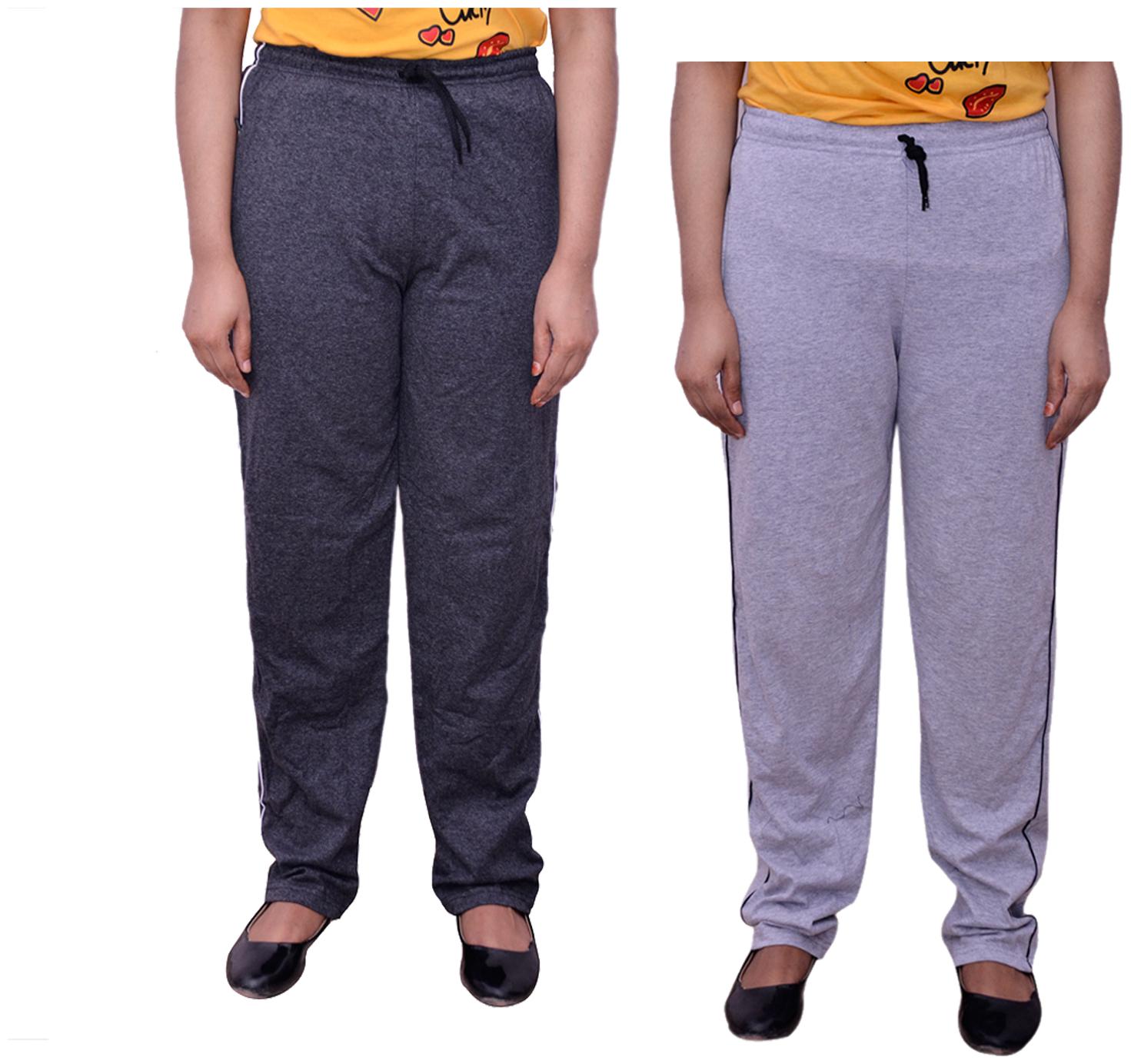 

Kavya Women Regular fit Cotton Solid Track pants - Grey