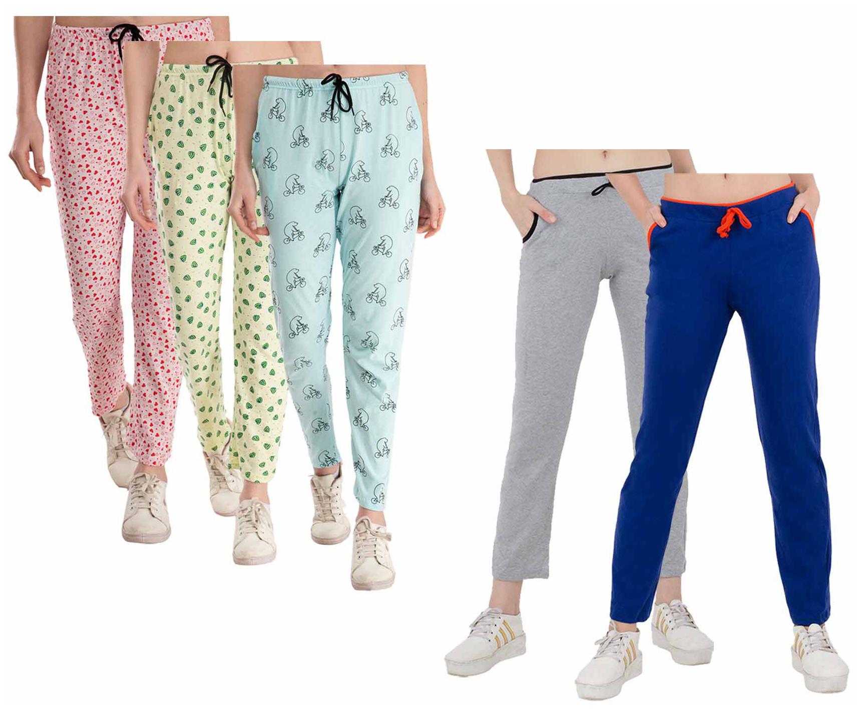 

Kavya Women Regular fit Cotton Printed Track pants - Multi
