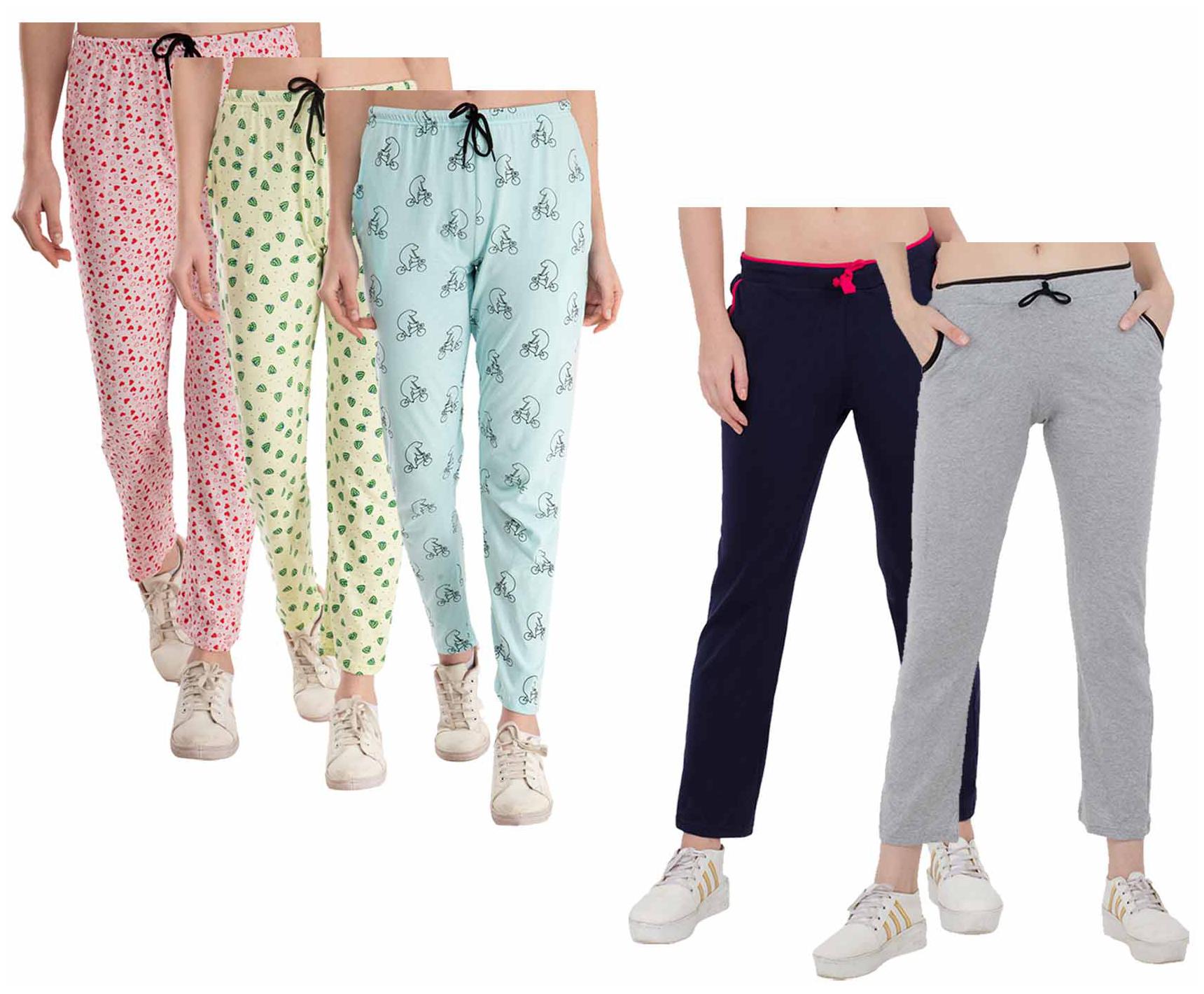 

Kavya Women Regular fit Cotton Printed Track pants - Multi