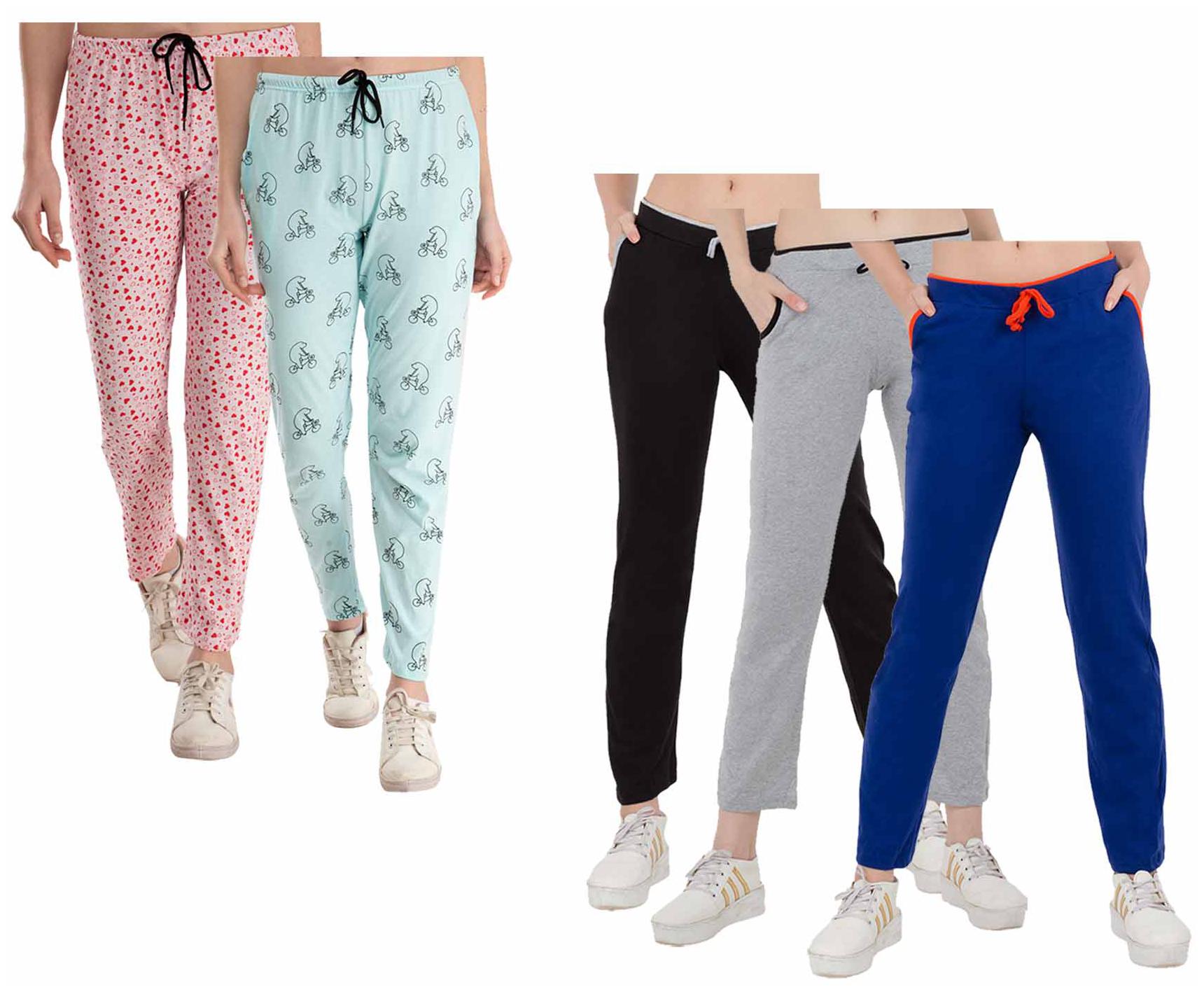 

Kavya Women Regular fit Cotton Printed Track pants - Multi
