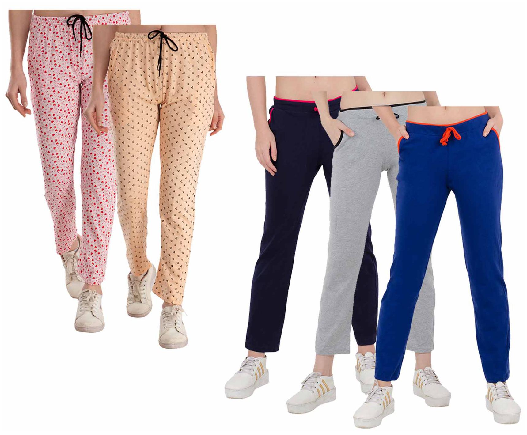 

Kavya Women Regular fit Cotton Printed Track pants - Multi