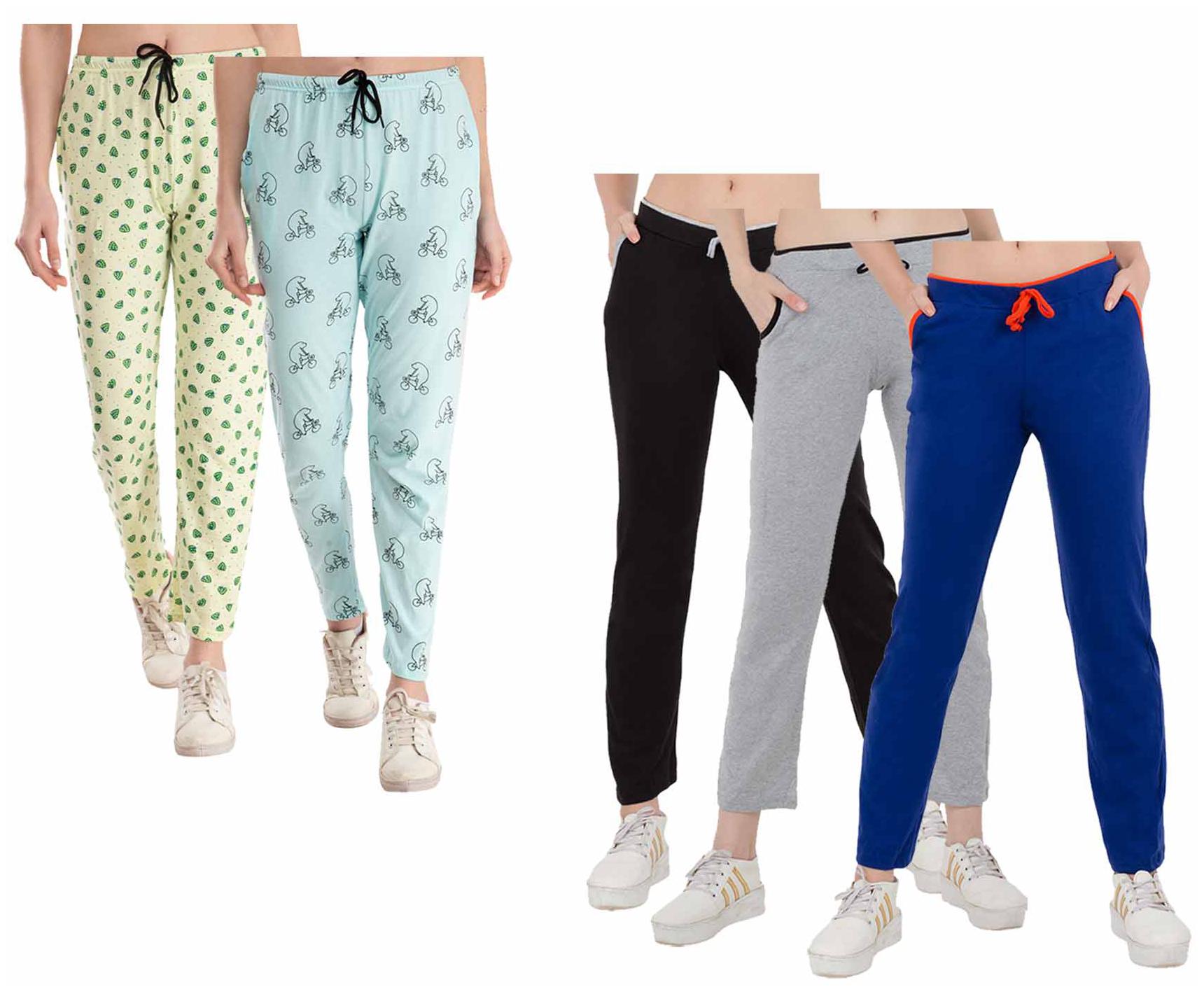 

Kavya Women Regular fit Cotton Printed Track pants - Multi