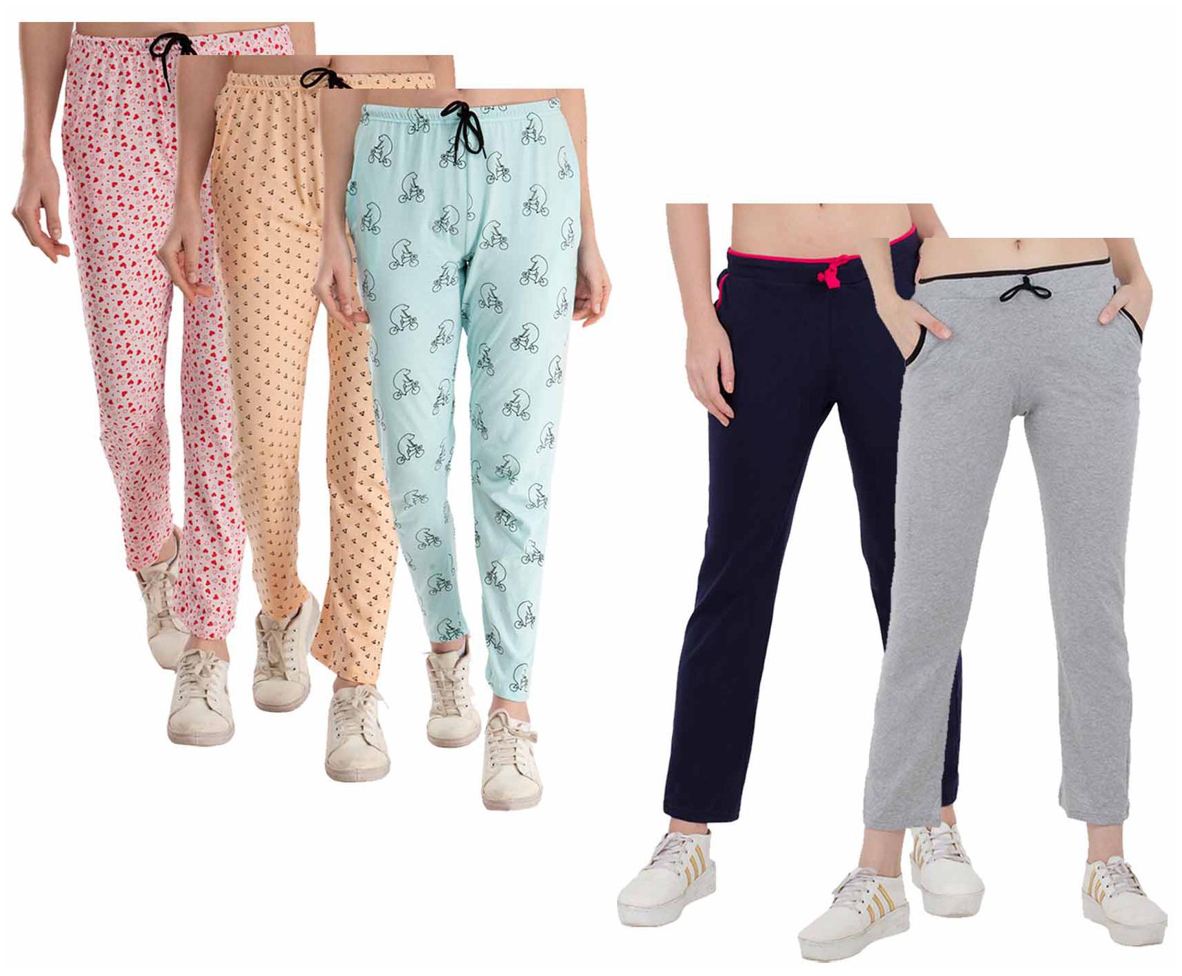 

Kavya Women Regular fit Cotton Printed Track pants - Multi