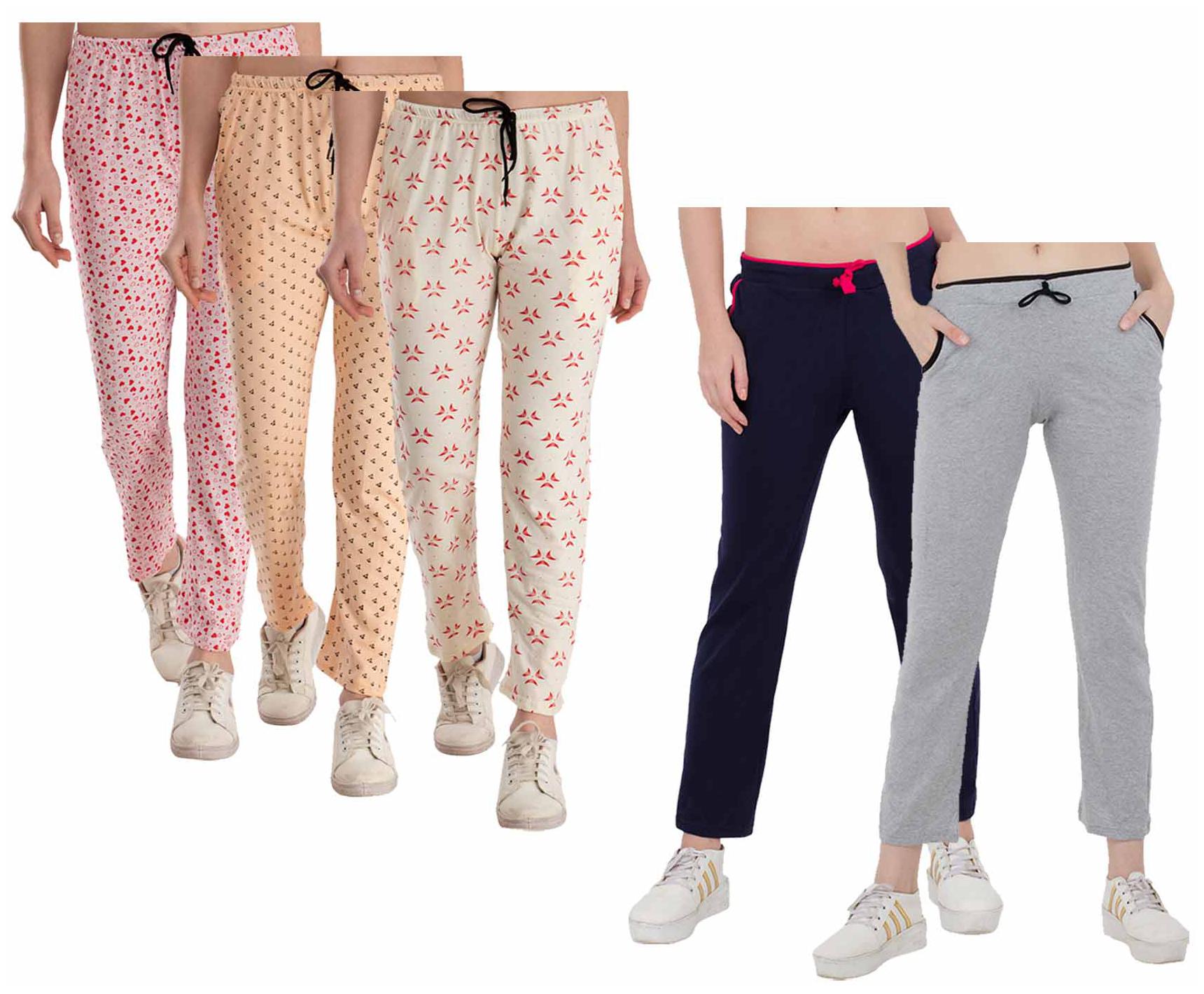 

Kavya Women Regular fit Cotton Printed Track pants - Multi