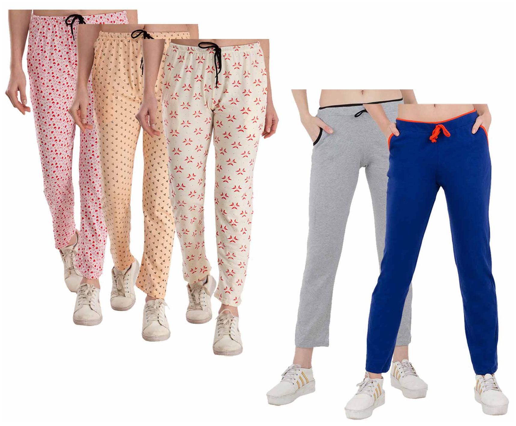 

Kavya Women Regular fit Cotton Printed Track pants - Multi