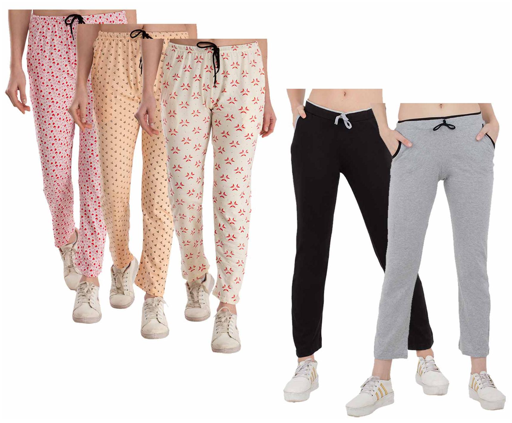 

Kavya Women Regular fit Cotton Printed Track pants - Multi