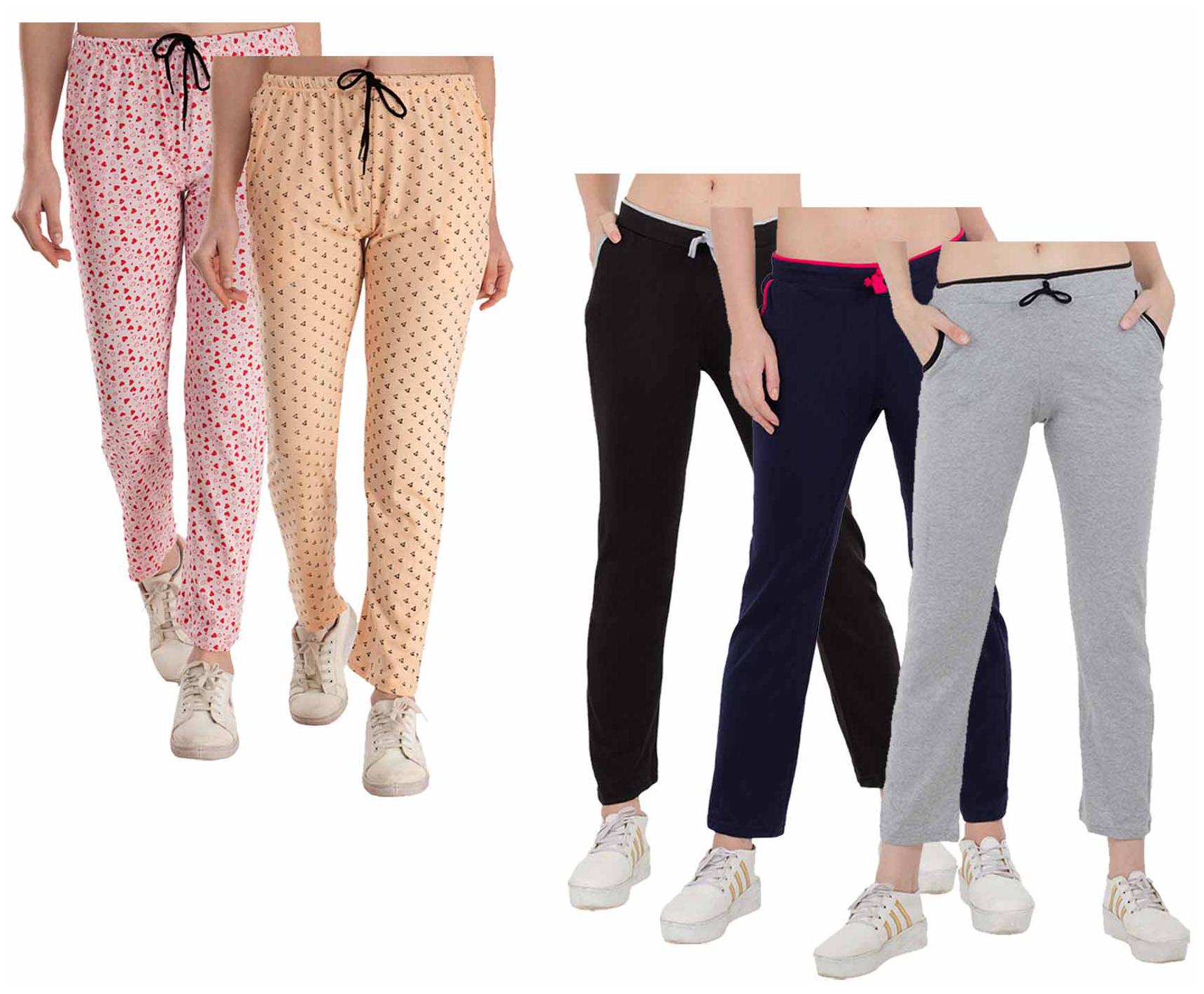 

Kavya Women Regular fit Cotton Printed Track pants - Multi