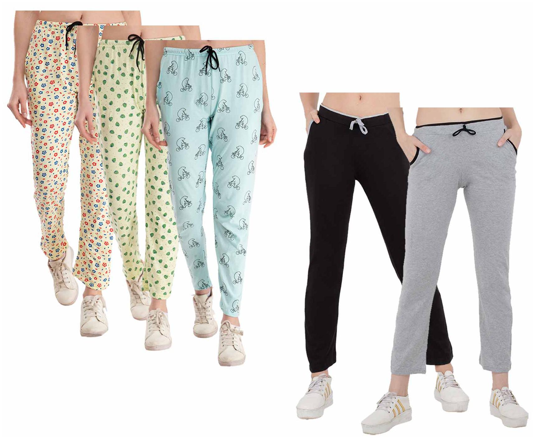 

Kavya Women Regular fit Cotton Printed Track pants - Multi