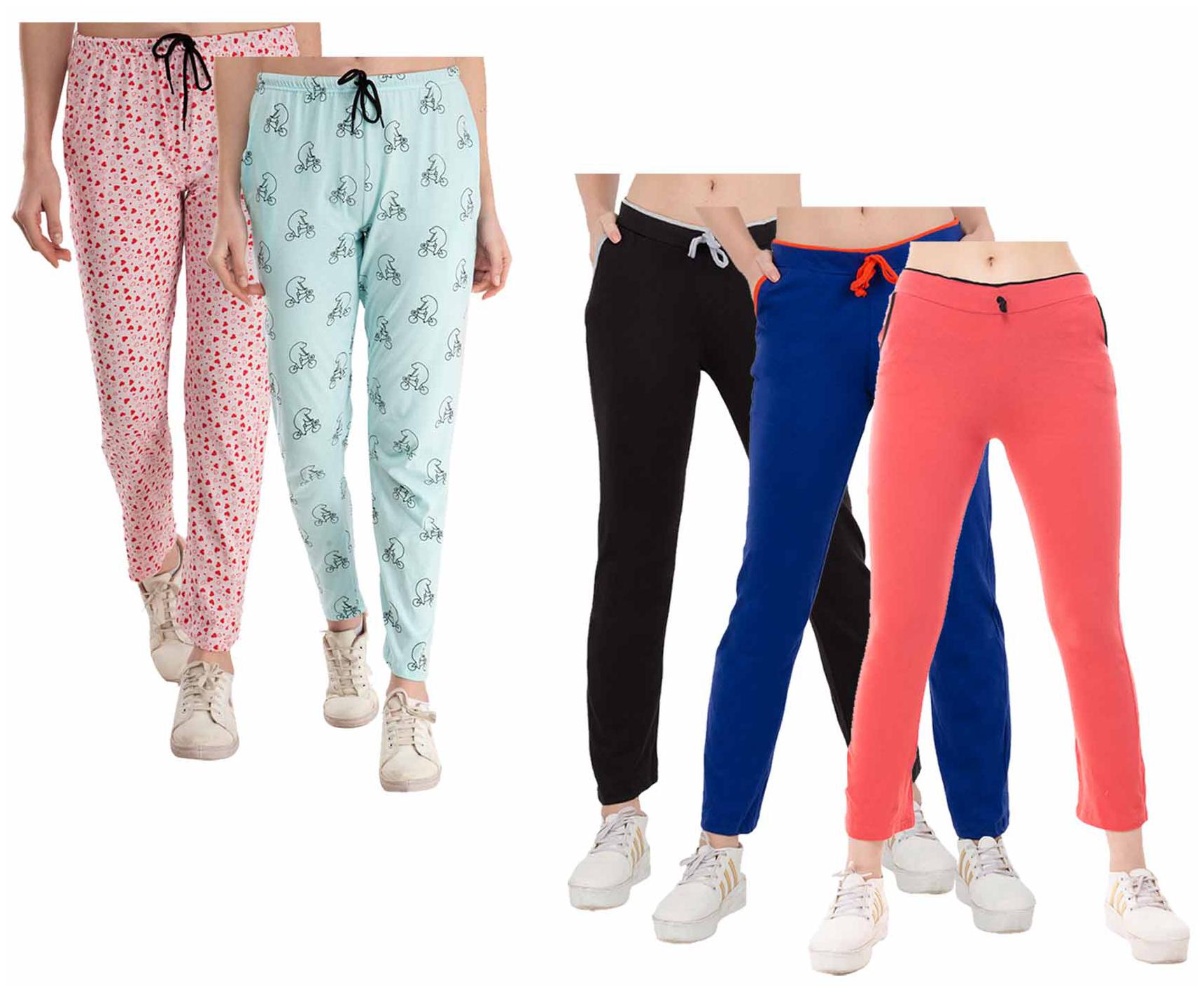 

Kavya Women Regular fit Cotton Printed Track pants - Multi