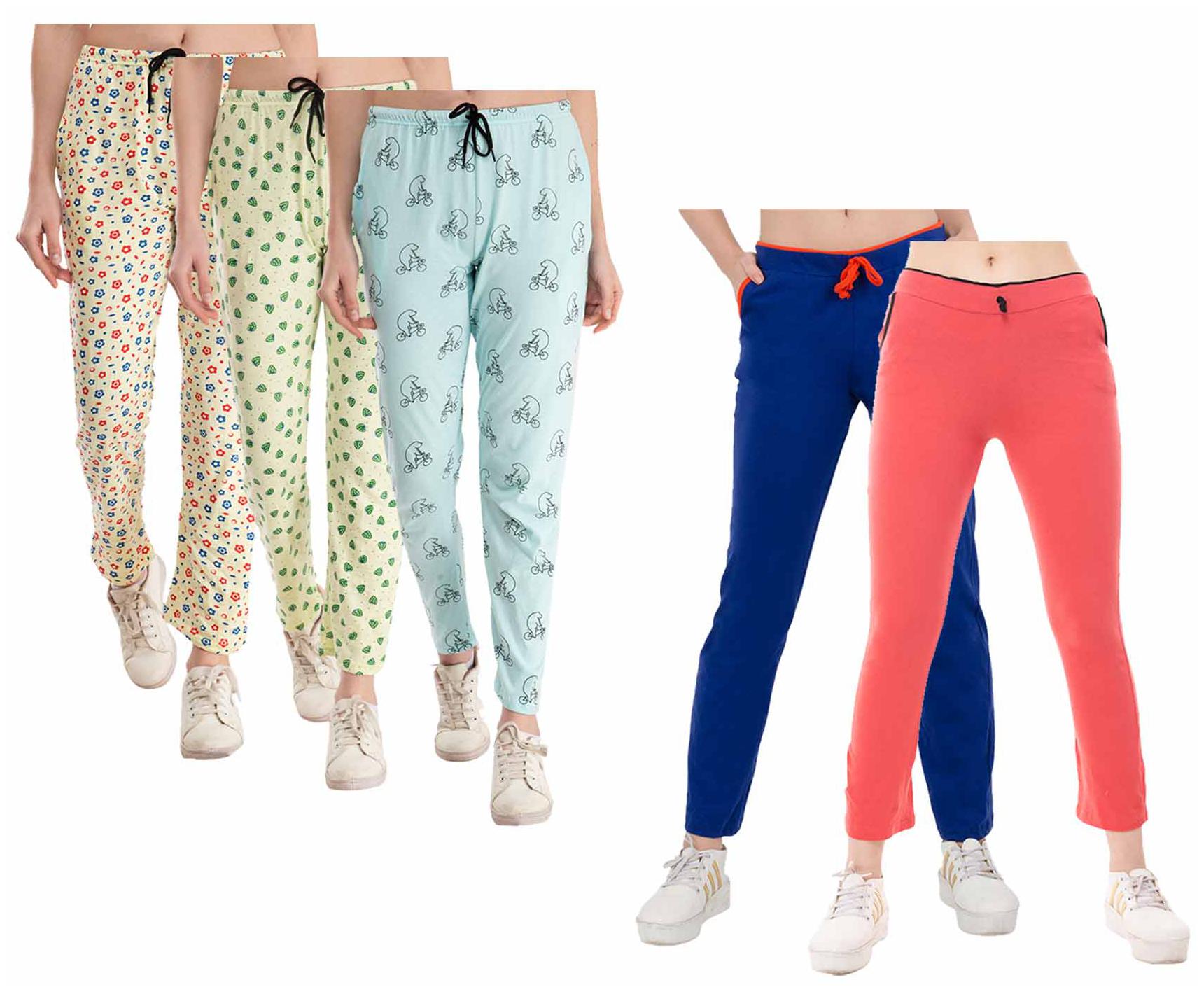 

Kavya Women Regular fit Cotton Printed Track pants - Multi