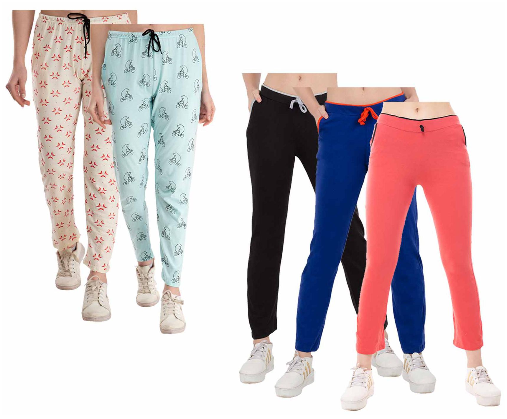 

Kavya Women Regular fit Cotton Printed Track pants - Multi