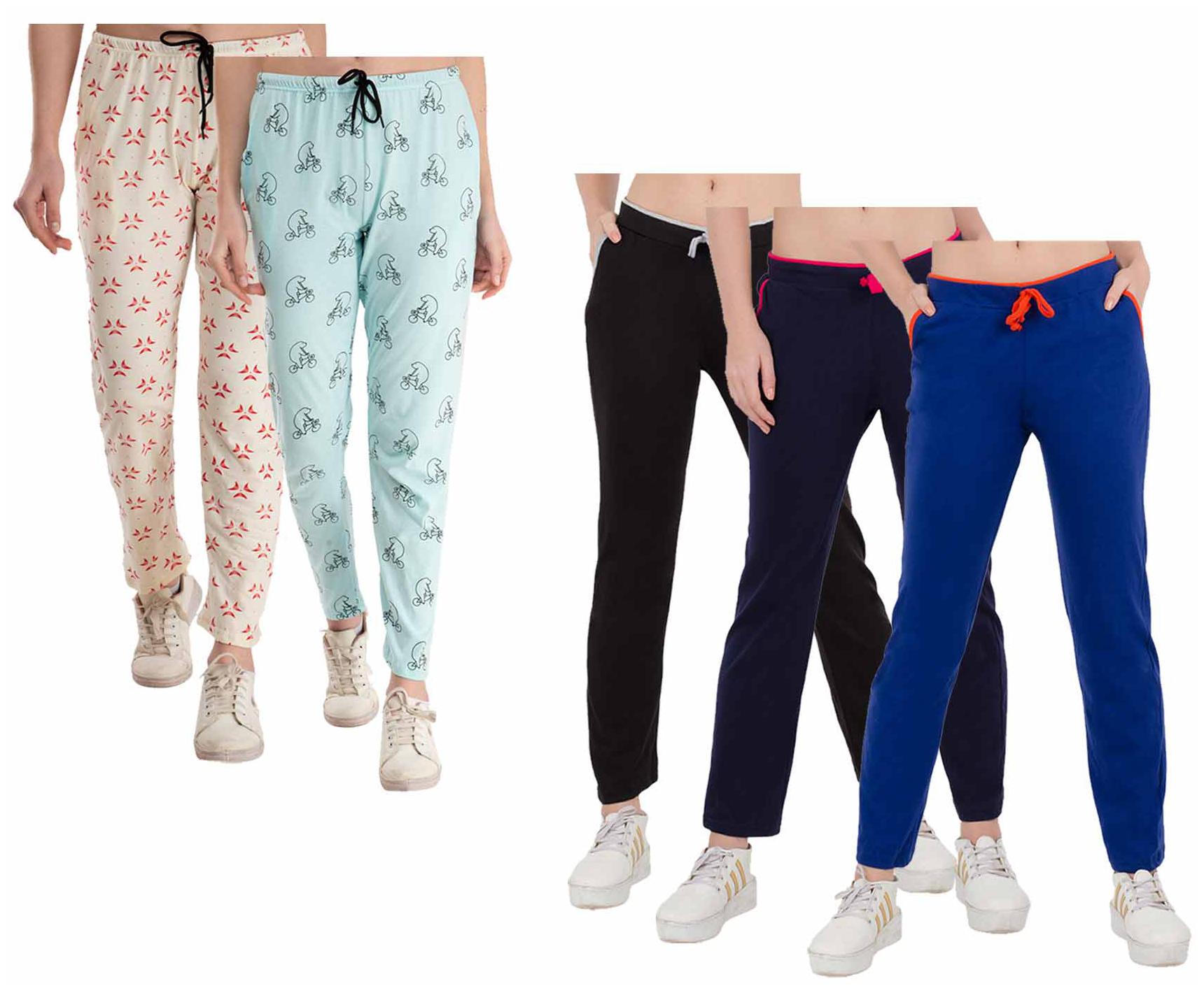 

Kavya Women Regular fit Cotton Printed Track pants - Multi
