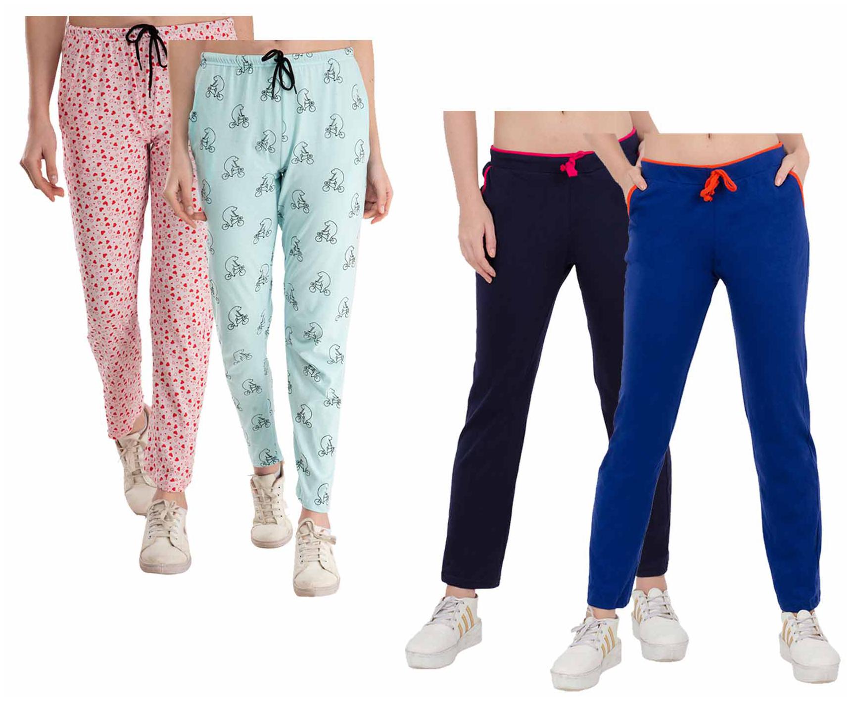

Kavya Women Regular fit Cotton Printed Track pants - Multi