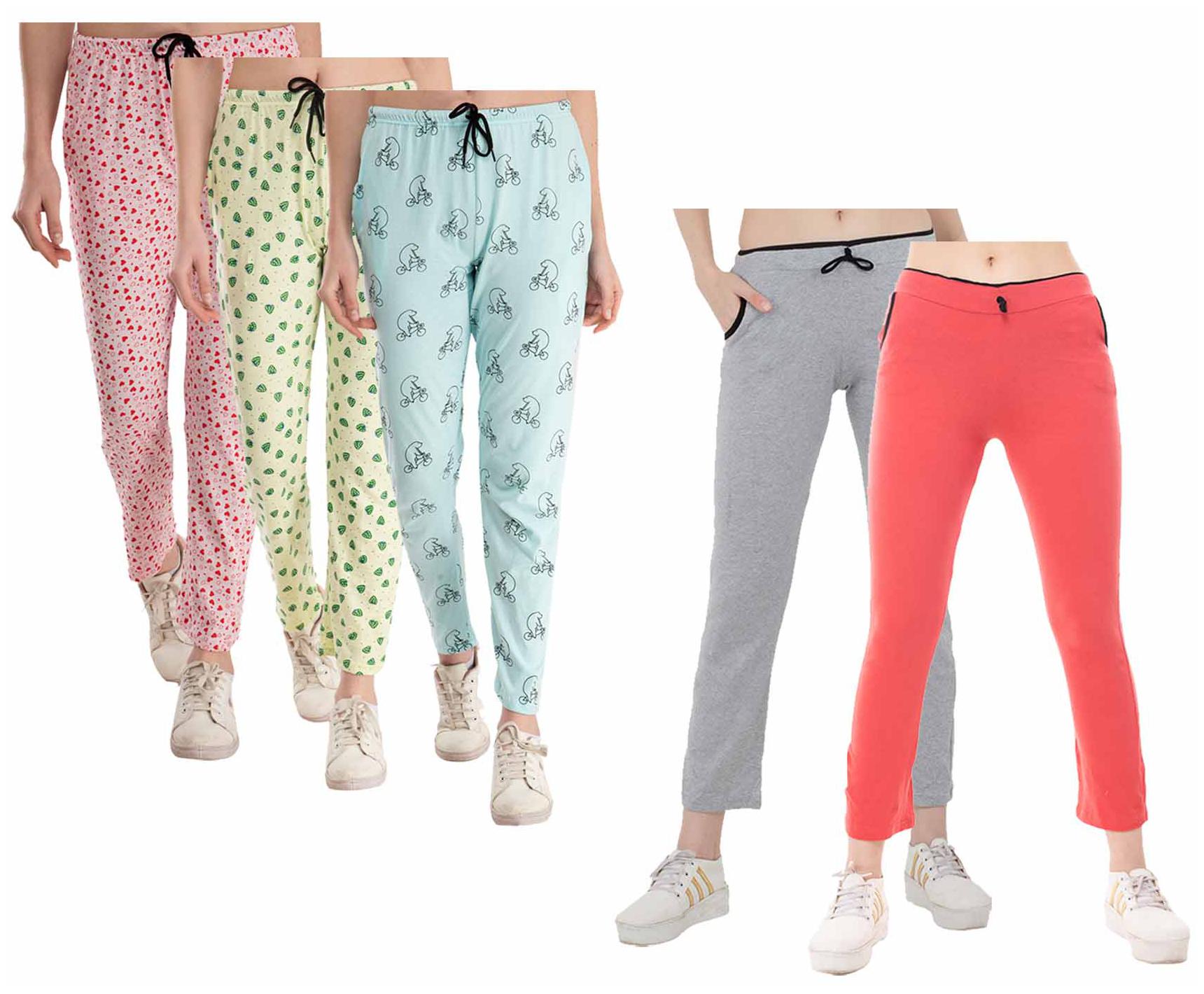

Kavya Women Regular fit Cotton Printed Track pants - Multi