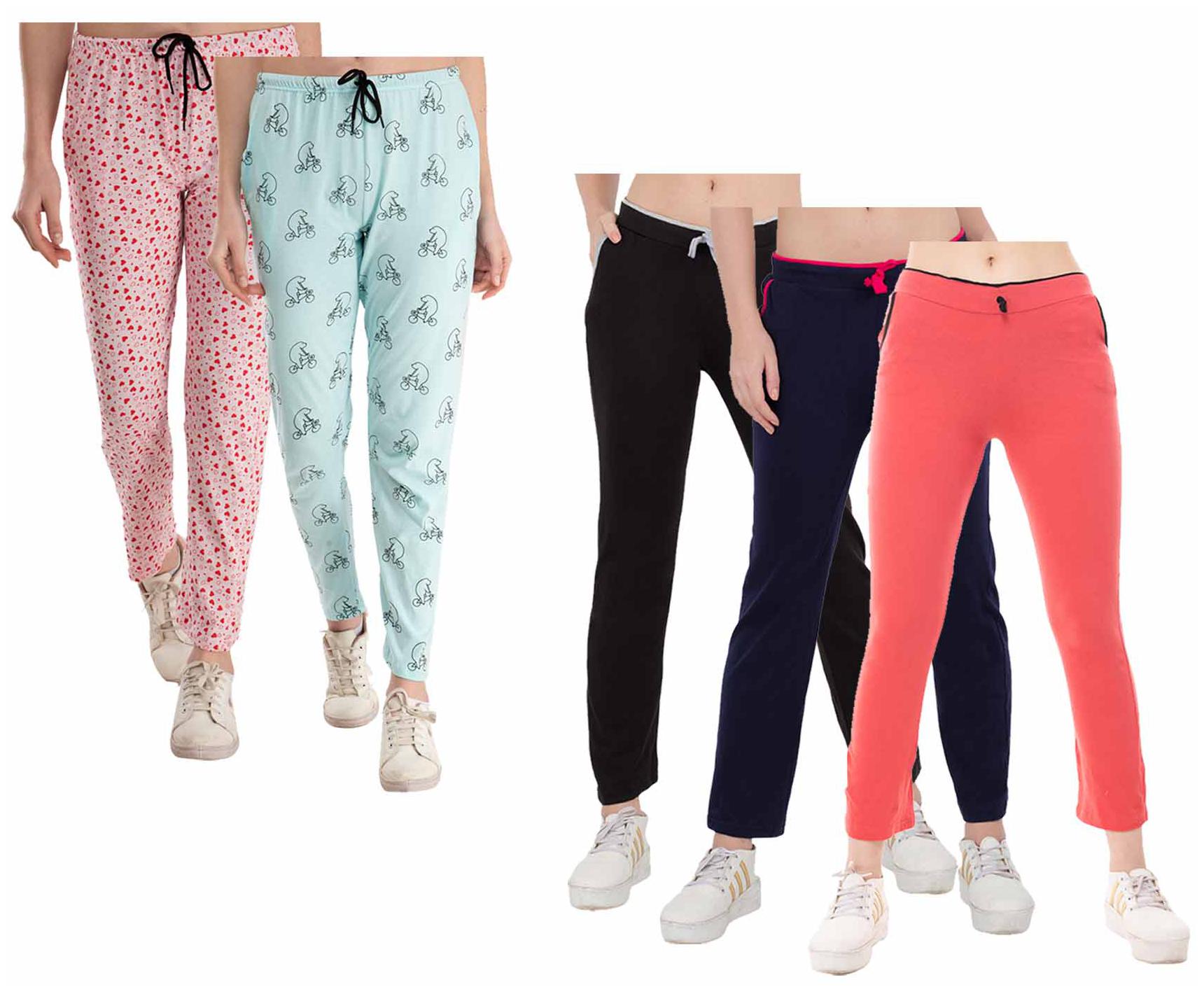 

Kavya Women Regular fit Cotton Printed Track pants - Multi