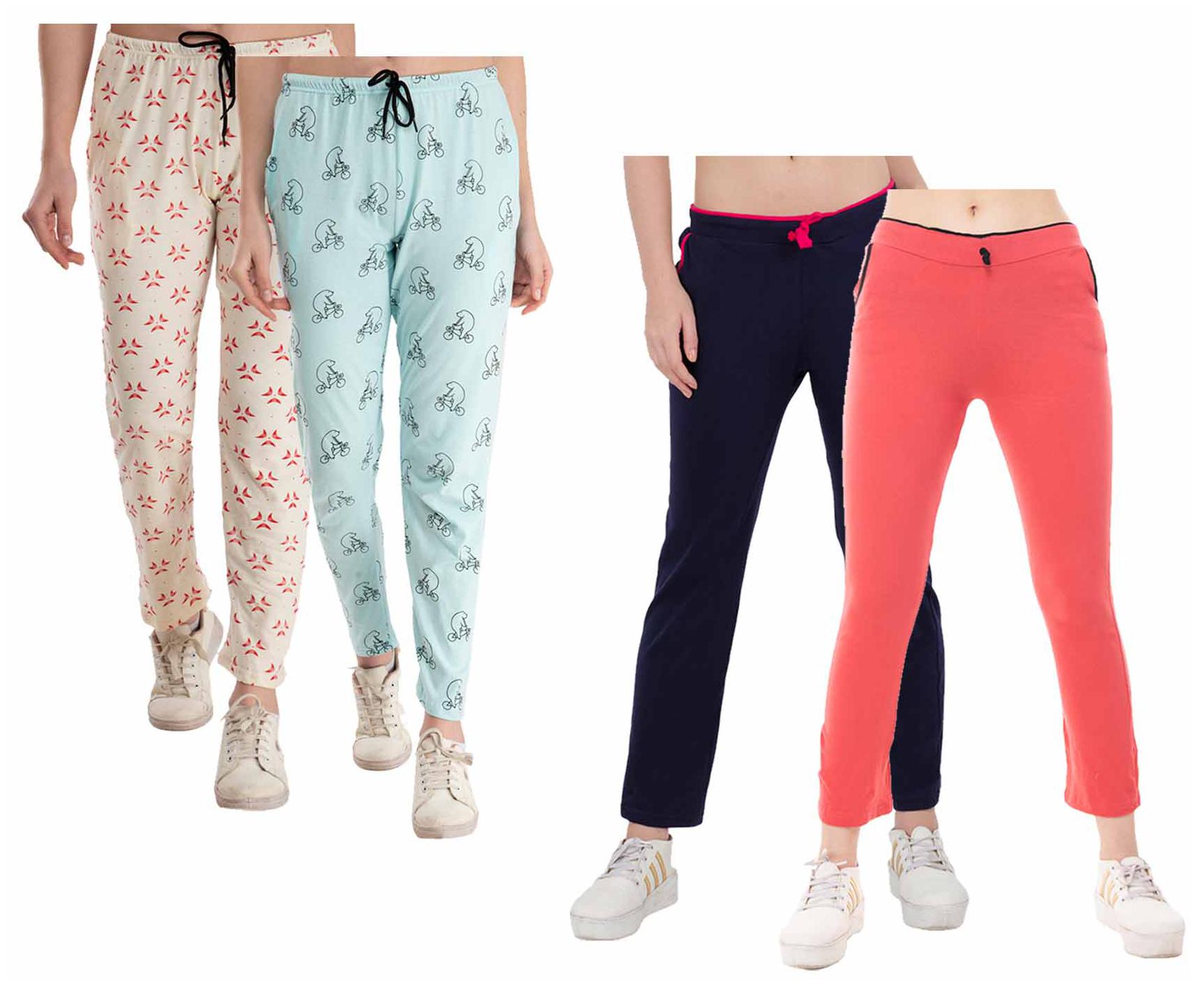

Kavya Women Regular fit Cotton Printed Track pants - Multi