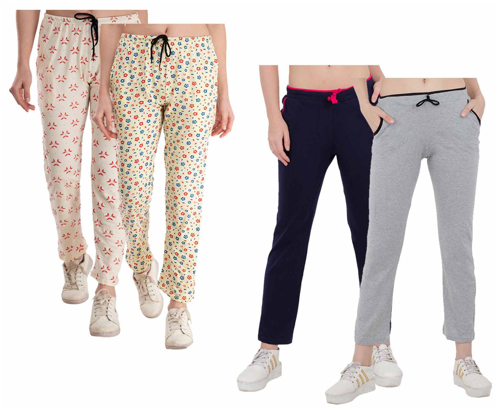 

Kavya Women Regular fit Cotton Printed Track pants - Multi