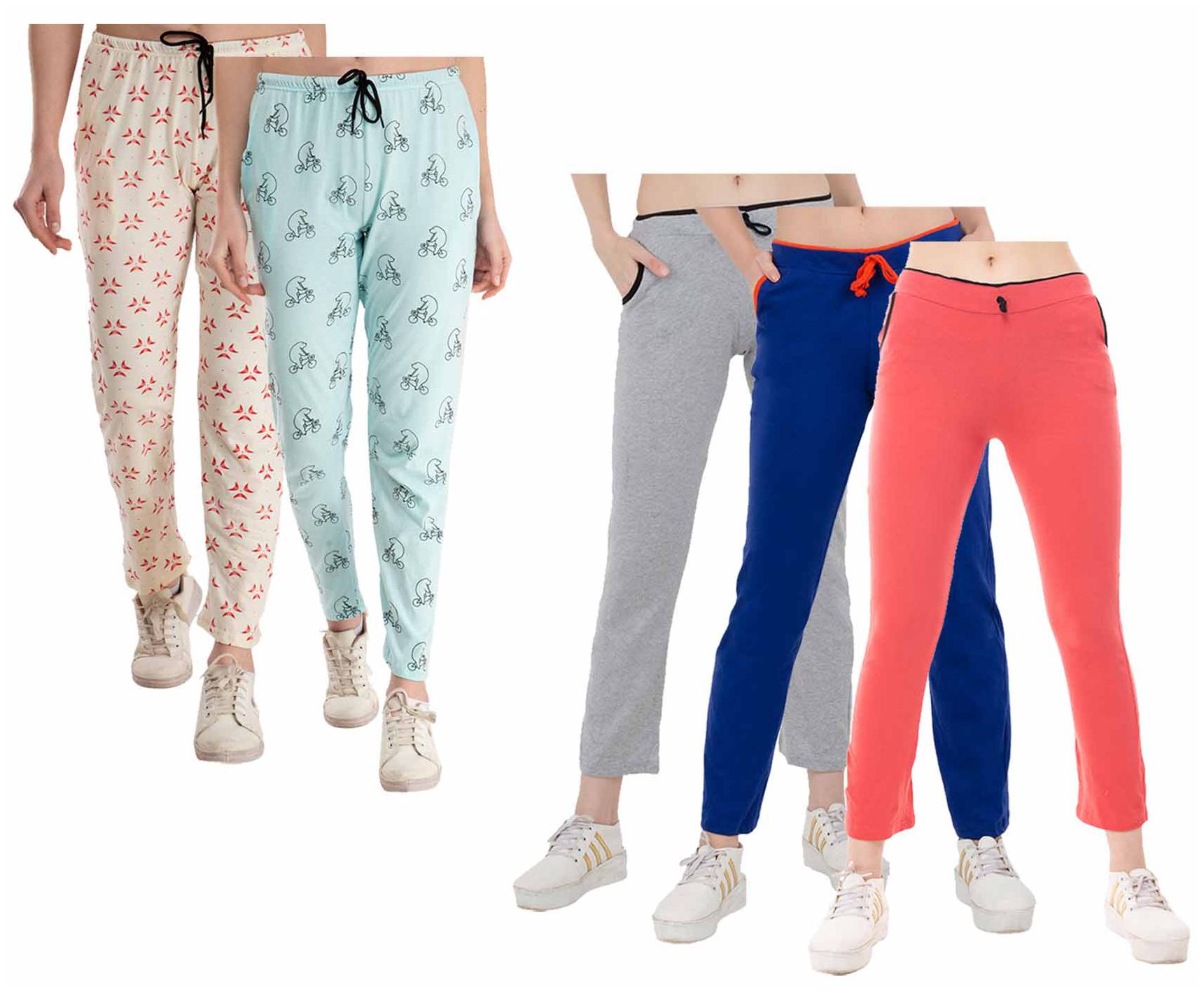 

Kavya Women Regular fit Cotton Printed Track pants - Multi