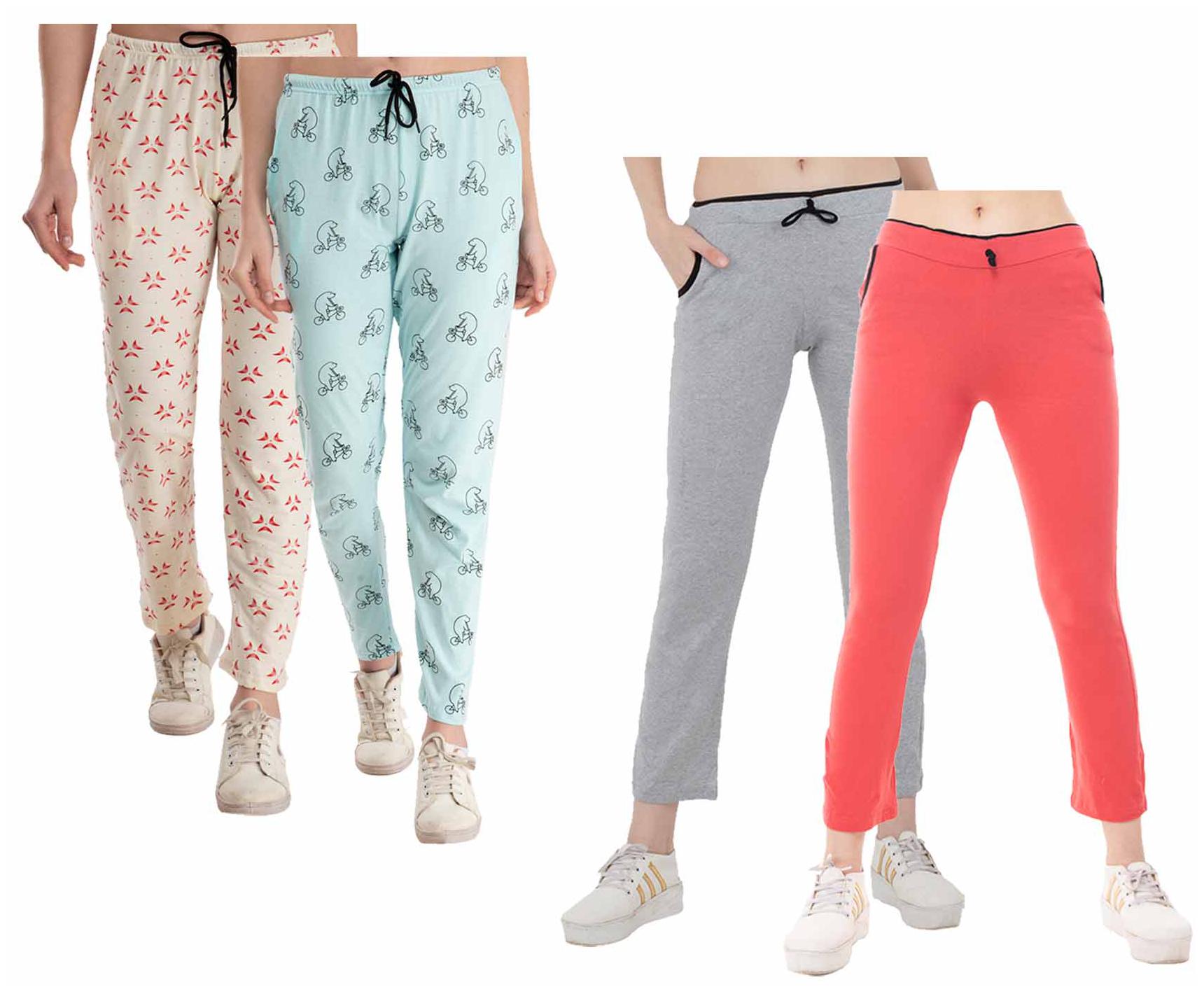 

Kavya Women Regular fit Cotton Printed Track pants - Multi