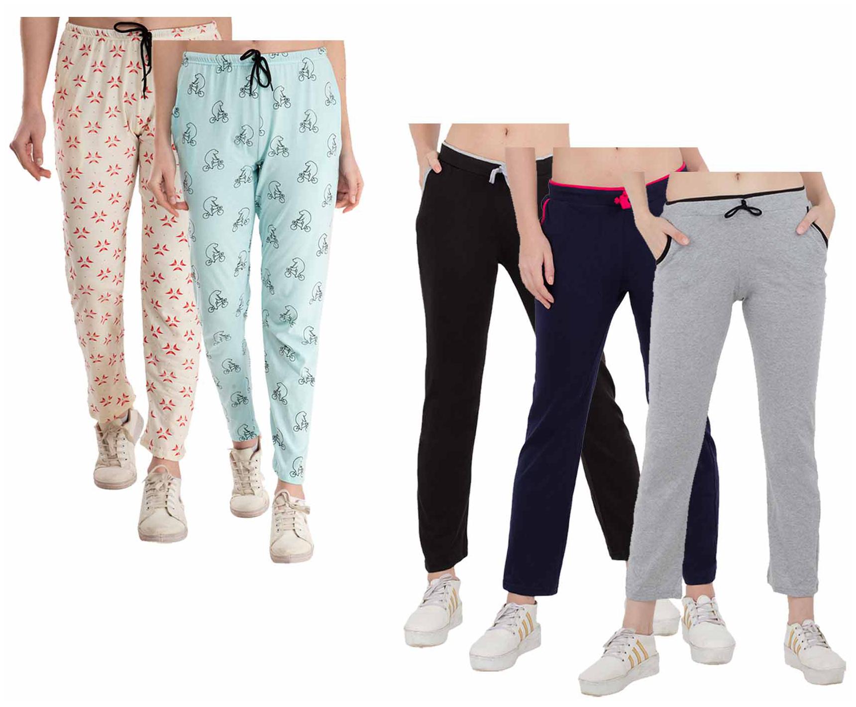 

Kavya Women Regular fit Cotton Printed Track pants - Multi